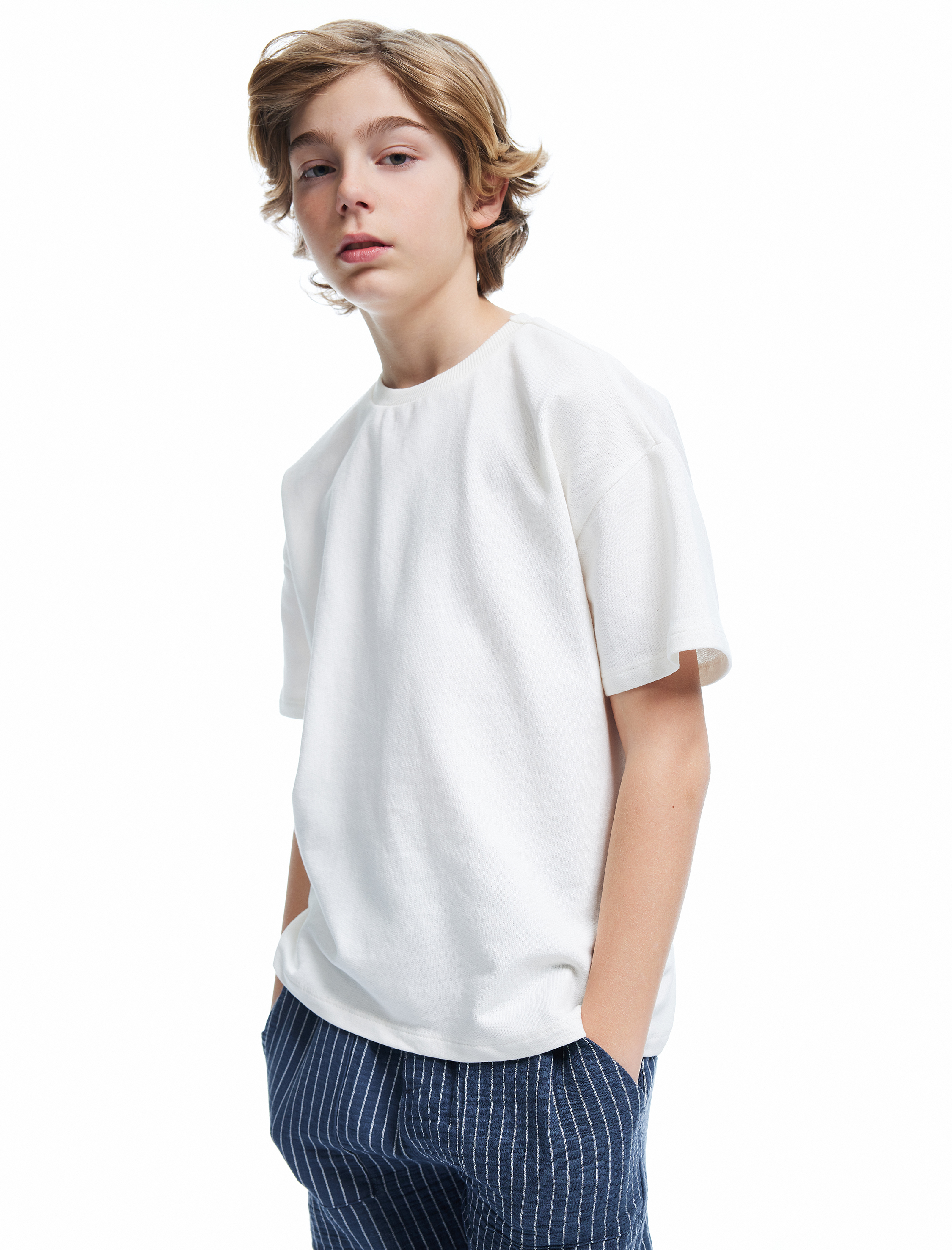  Erkek Çocuk Kısa Kollu Bisiklet Yaka Pamuklu Basic Tişört