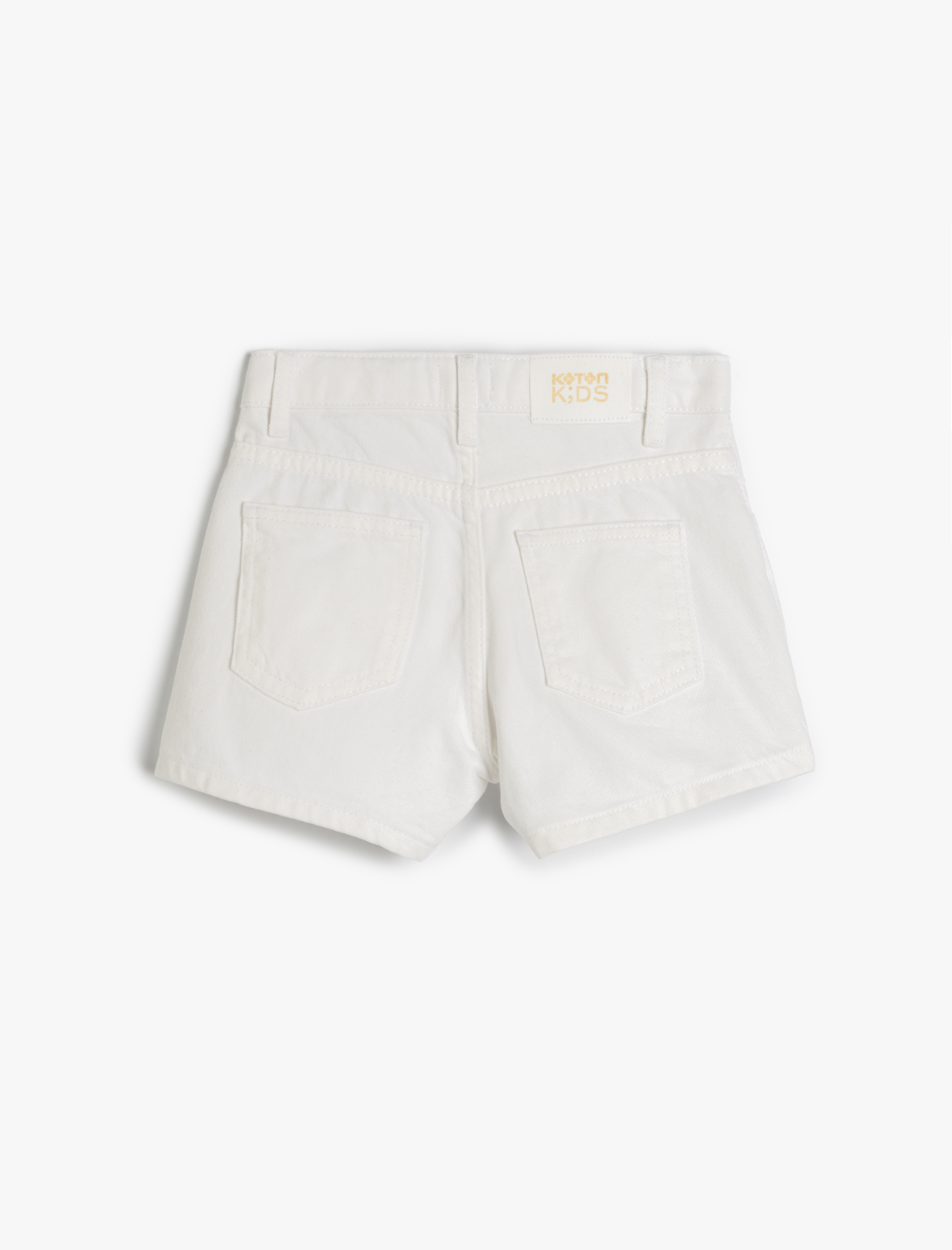  Kız Çocuk Kruvaze Kot Şort Etek Cepli Düğme Detaylı Pamuklu