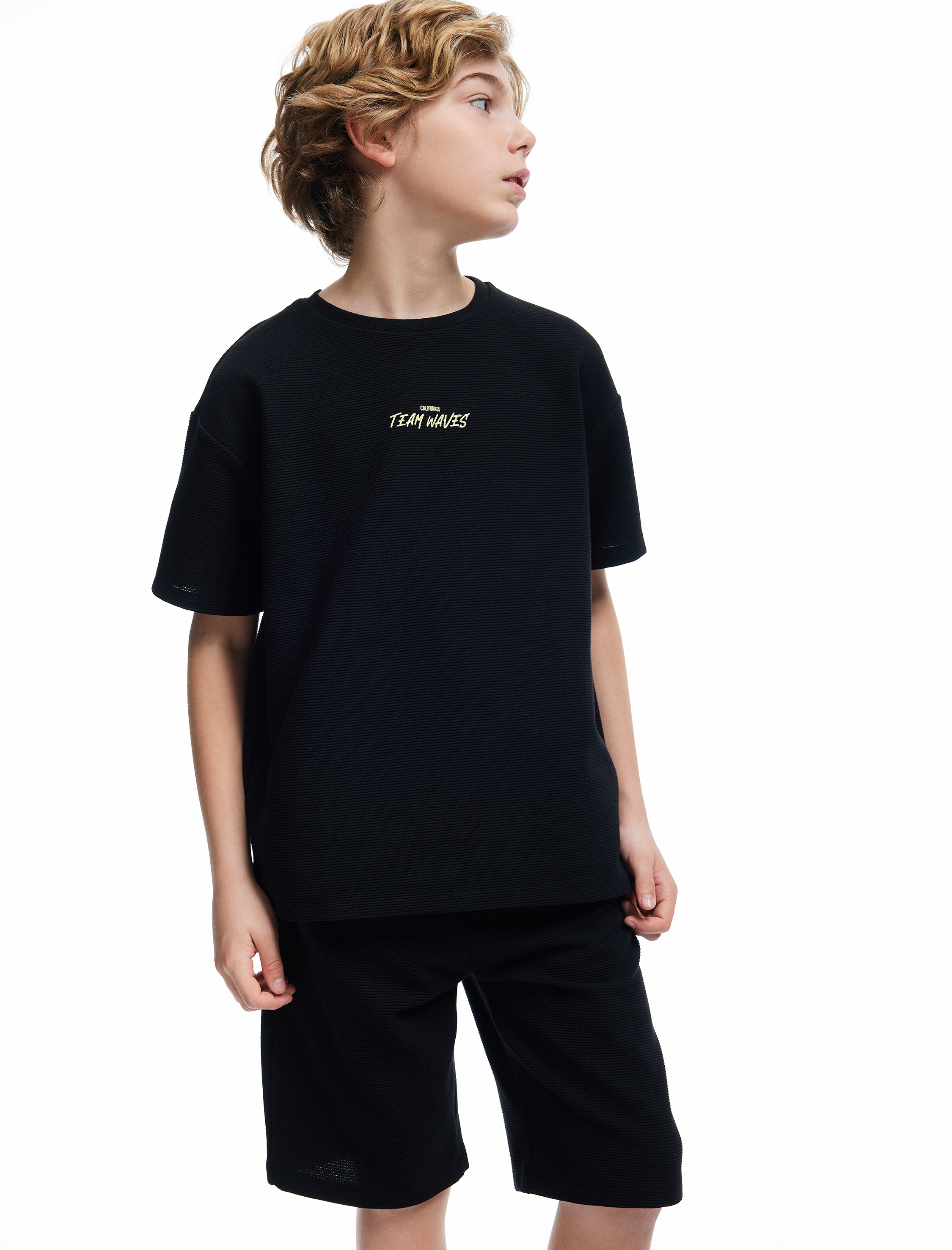  Erkek Çocuk Beli Bağlamalı Baskı Detaylı Cep Detaylı Şort