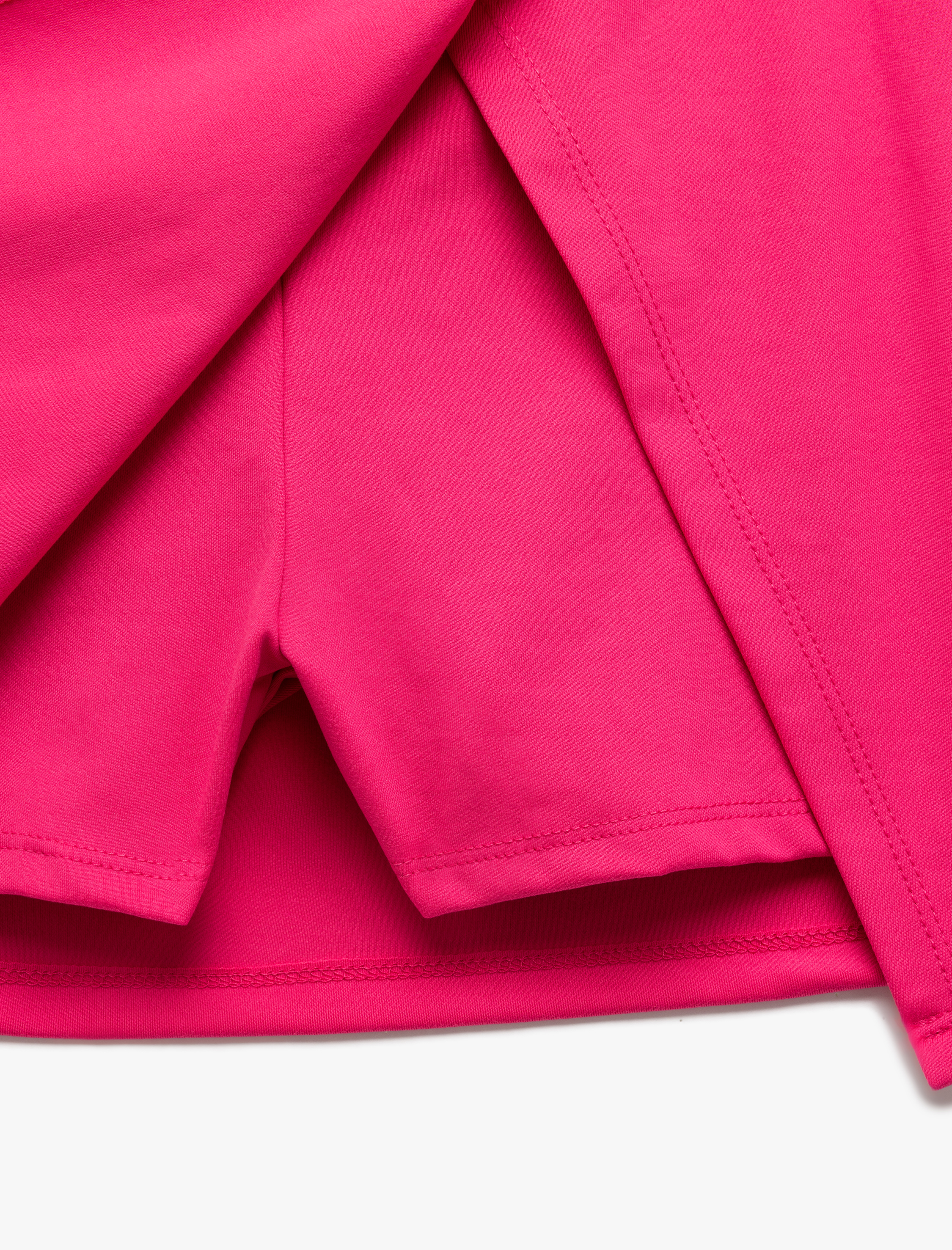 Kız Çocuk Beli Lastikli Yırtmaç Detaylı Mini Şort Etek