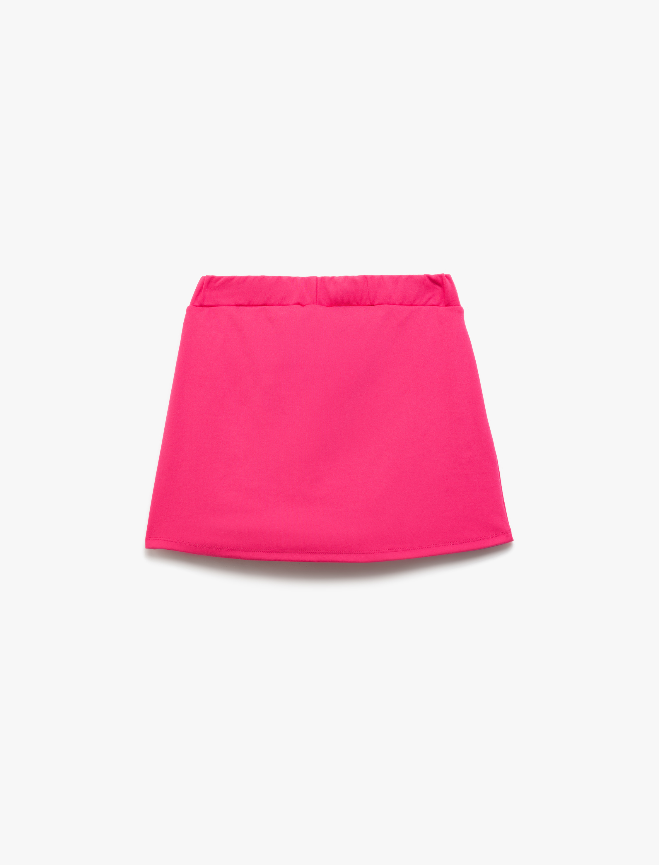 Kız Çocuk Beli Lastikli Yırtmaç Detaylı Mini Şort Etek