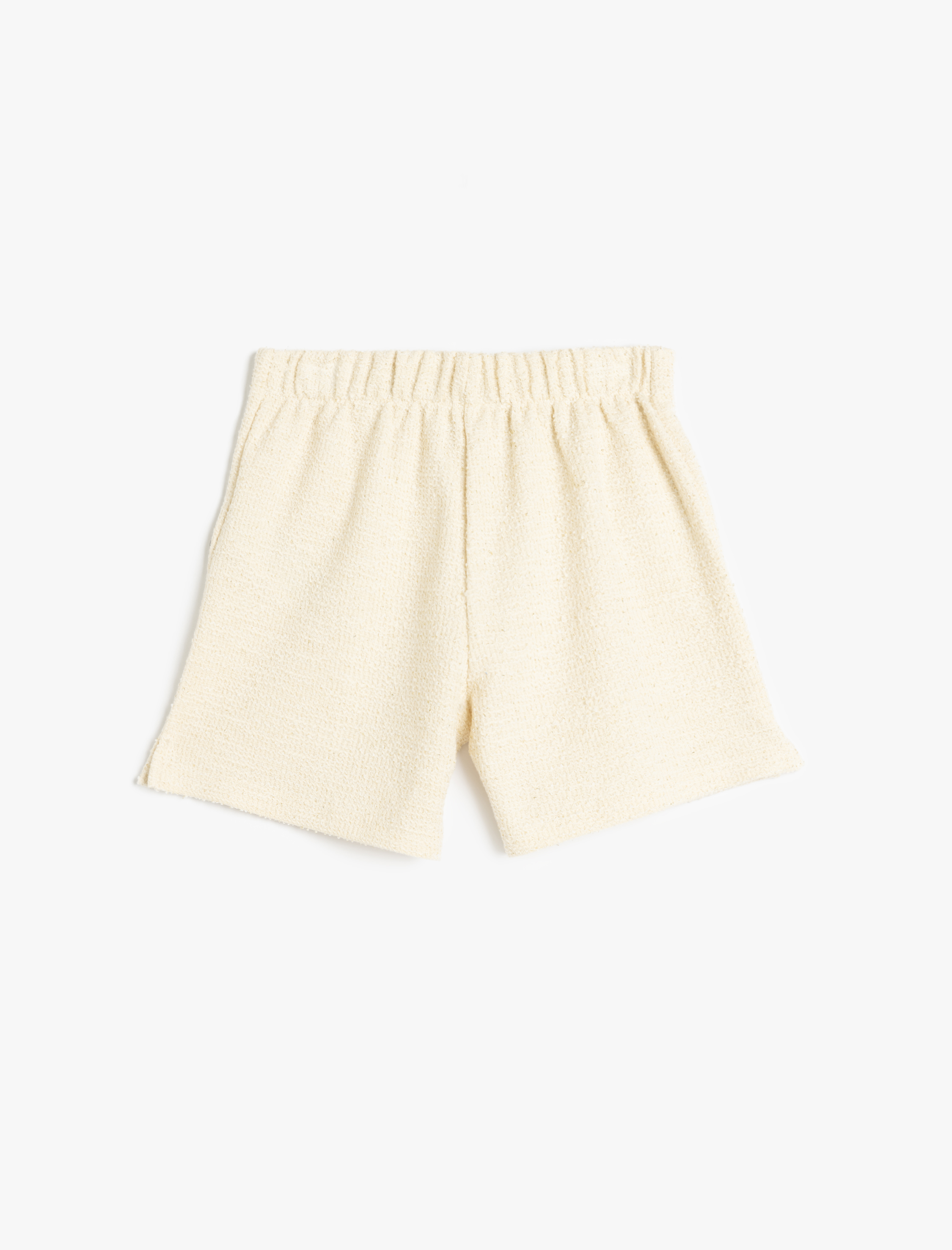  Kız Çocuk Pamuklu Düğme Detaylı Yırtmaçlı Tüvit Şort