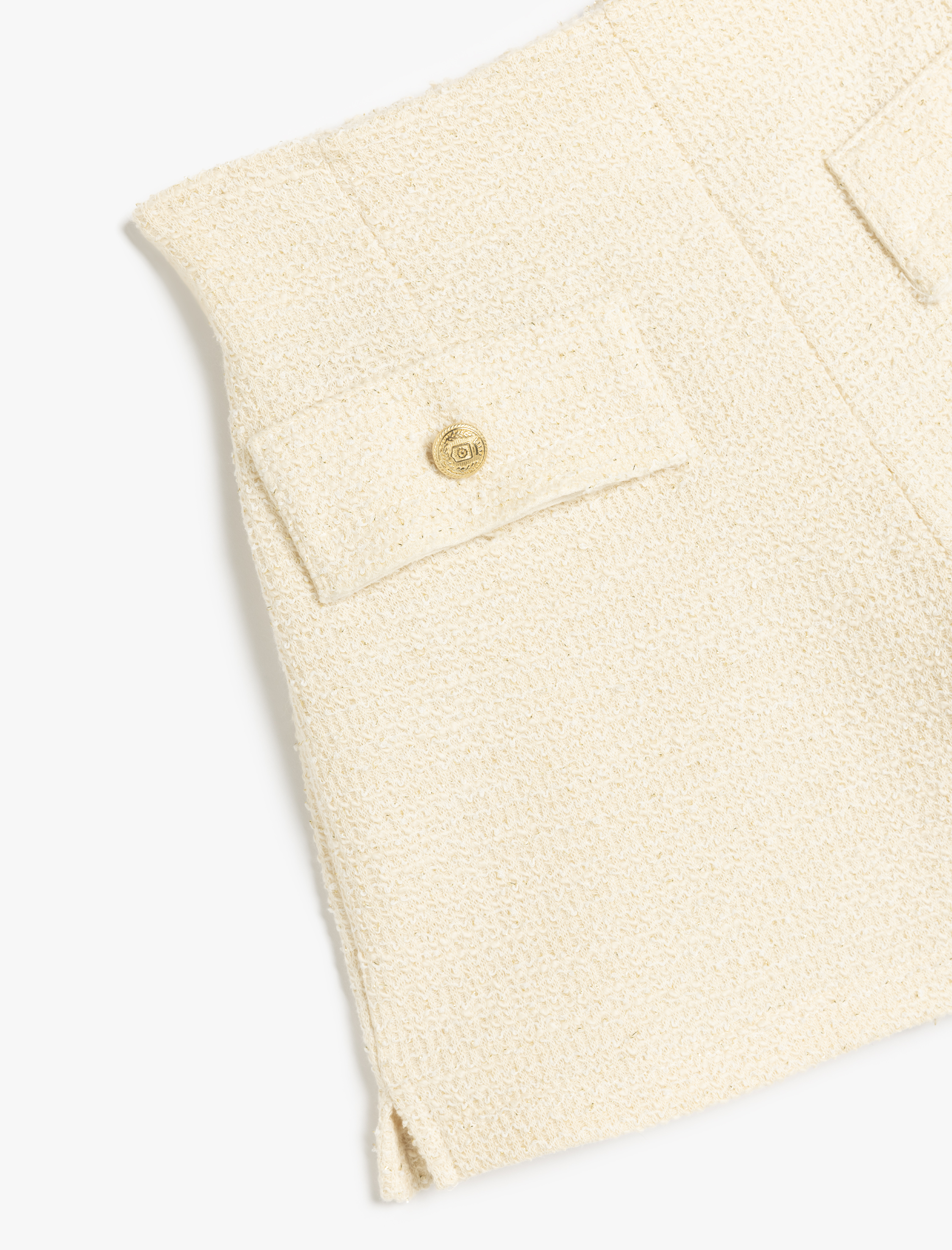  Kız Çocuk Pamuklu Düğme Detaylı Yırtmaçlı Tüvit Şort