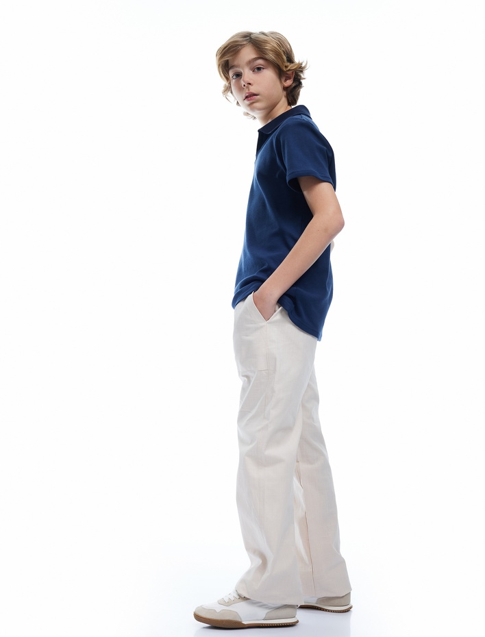 Erkek Çocuk Pamuklu Kısa Kollu Basic Polo Yaka Tişört