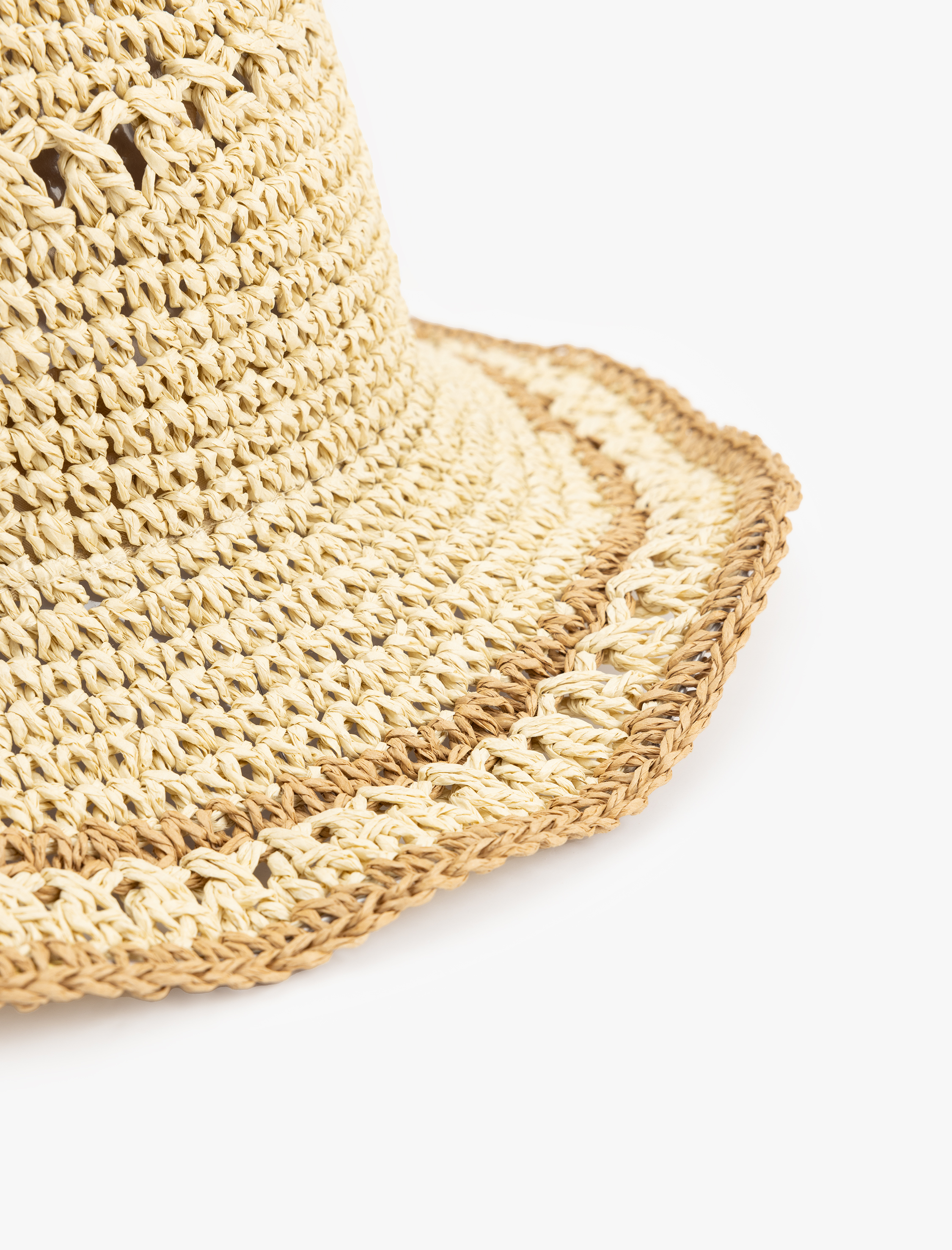  Kadın Dokulu Hasır Bucket Şapka