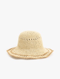 Dokulu Hasır Bucket Şapka