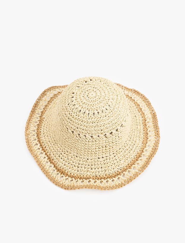 Dokulu Hasır Bucket Şapka_1