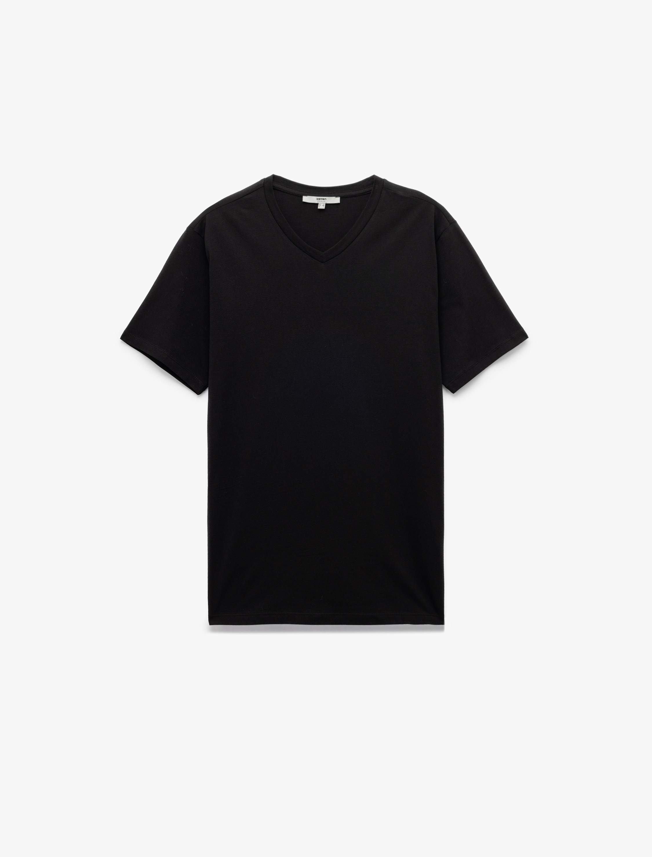   Kısa Kollu V Yaka Pamuklu Basic Erkek Slim Fit Tişört