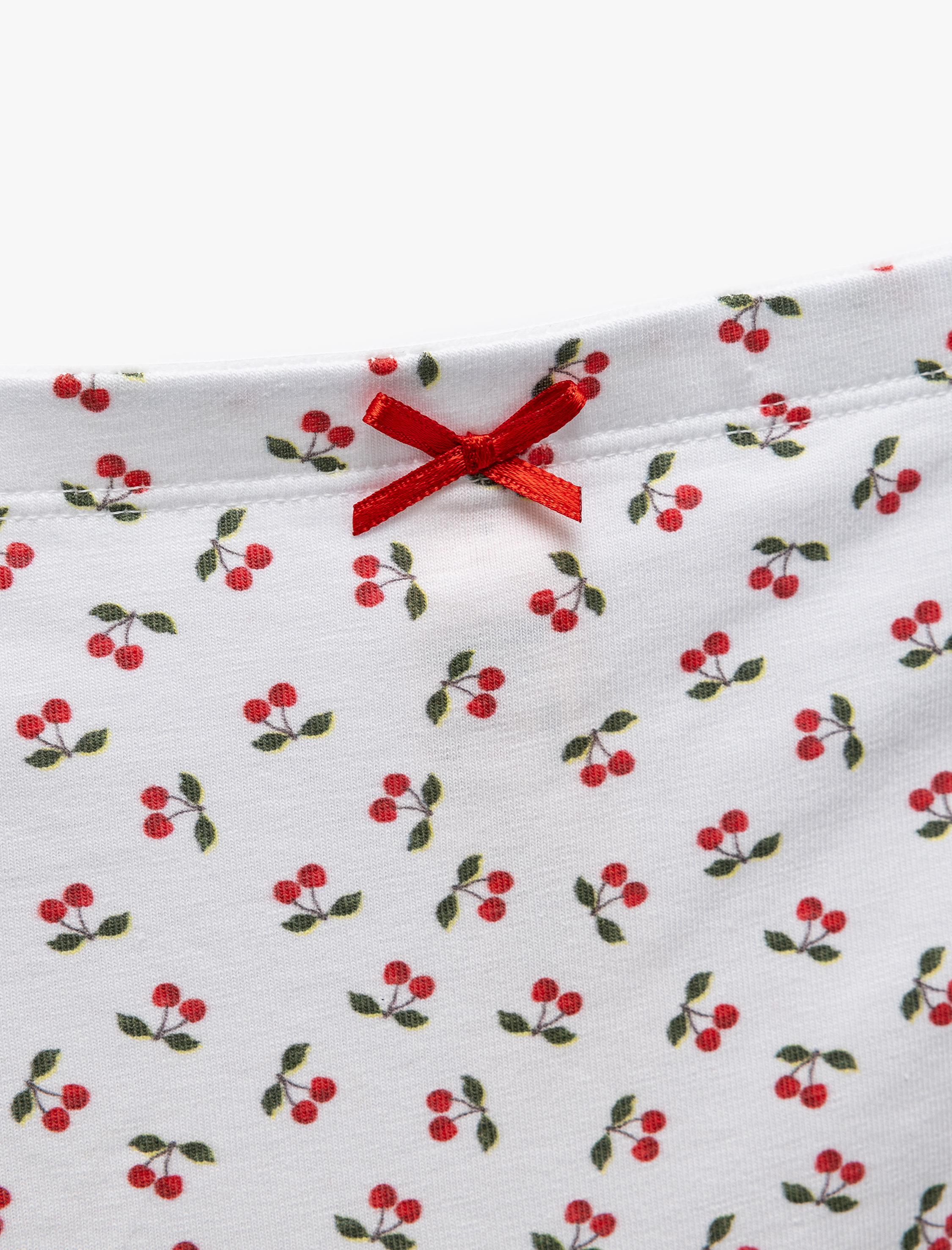 Pamuklu Fiyonklu Ekstra Yüksek Bel Kiraz Baskılı Hipster Külot