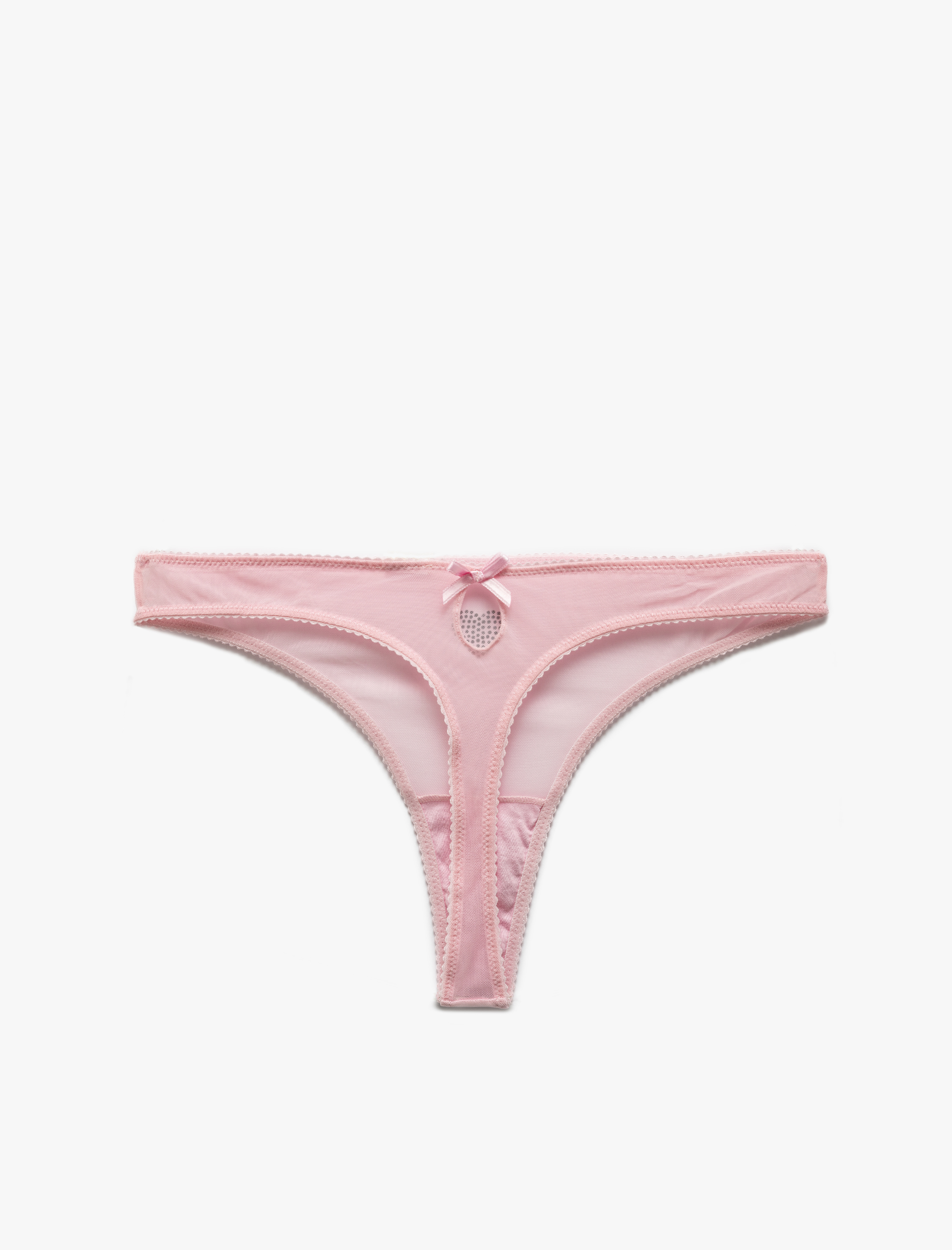   Taş Detaylı Kalpli Tül String Külot