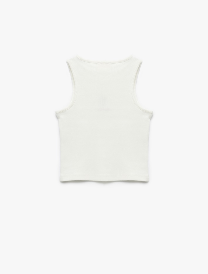 Kız Çocuk Bisiklet Yaka Kolsuz Çilek Baskılı Pamuklu Atlet