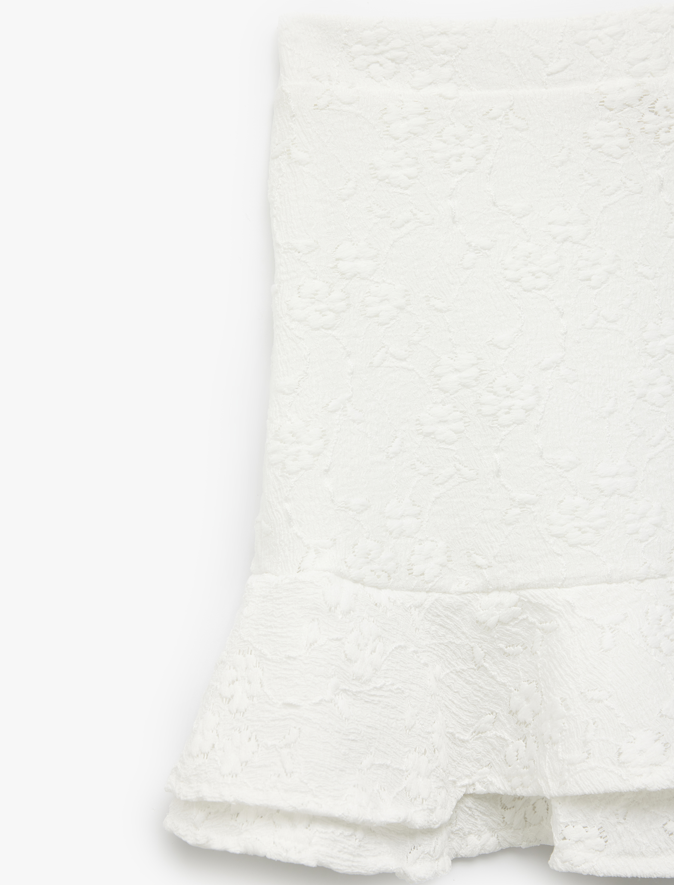  Kız Çocuk Volanlı Brodeli Beli Lastikli Mini Etek