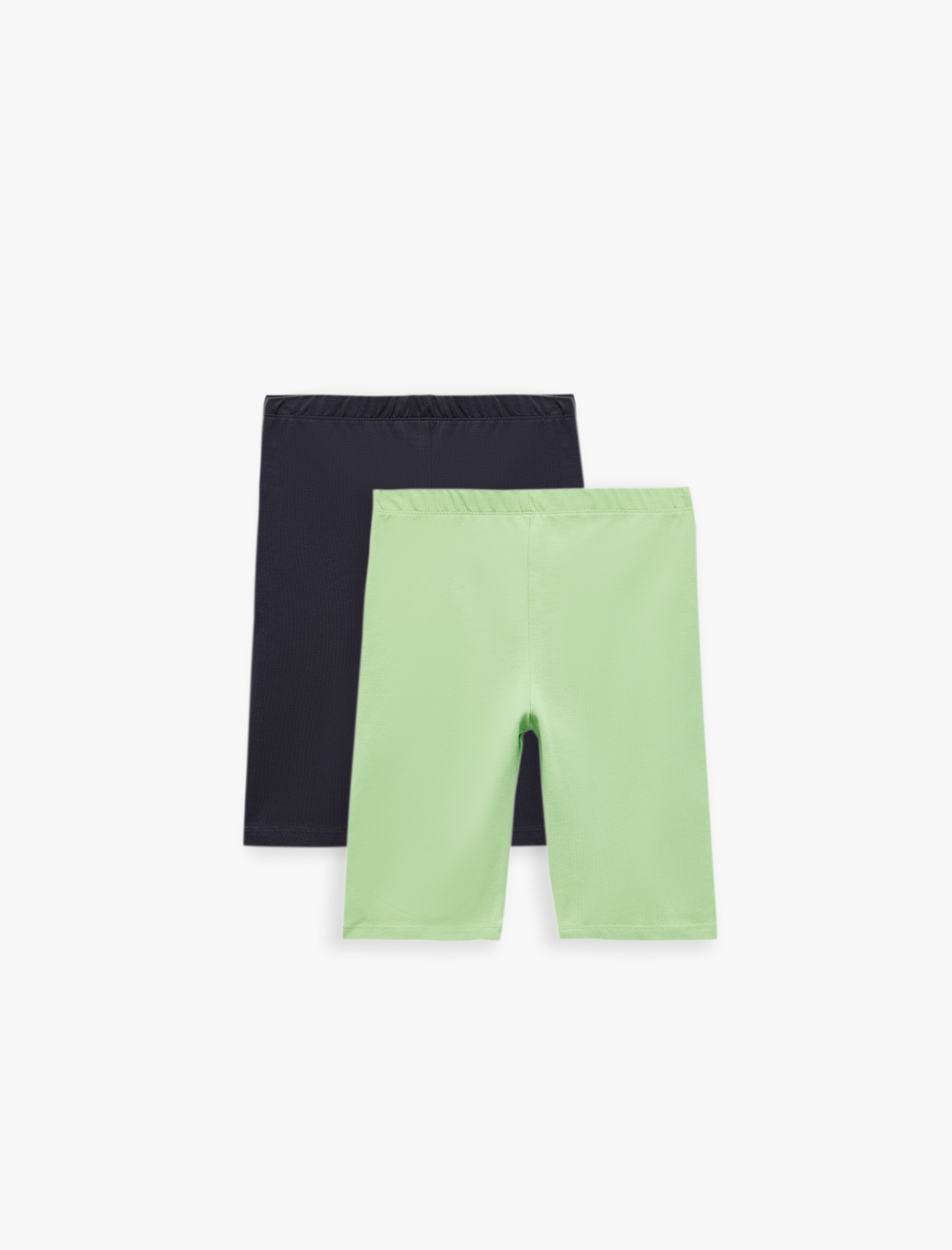  Kız Çocuk Beli Lastikli Pamuklu 2'li Basic Tayt Seti