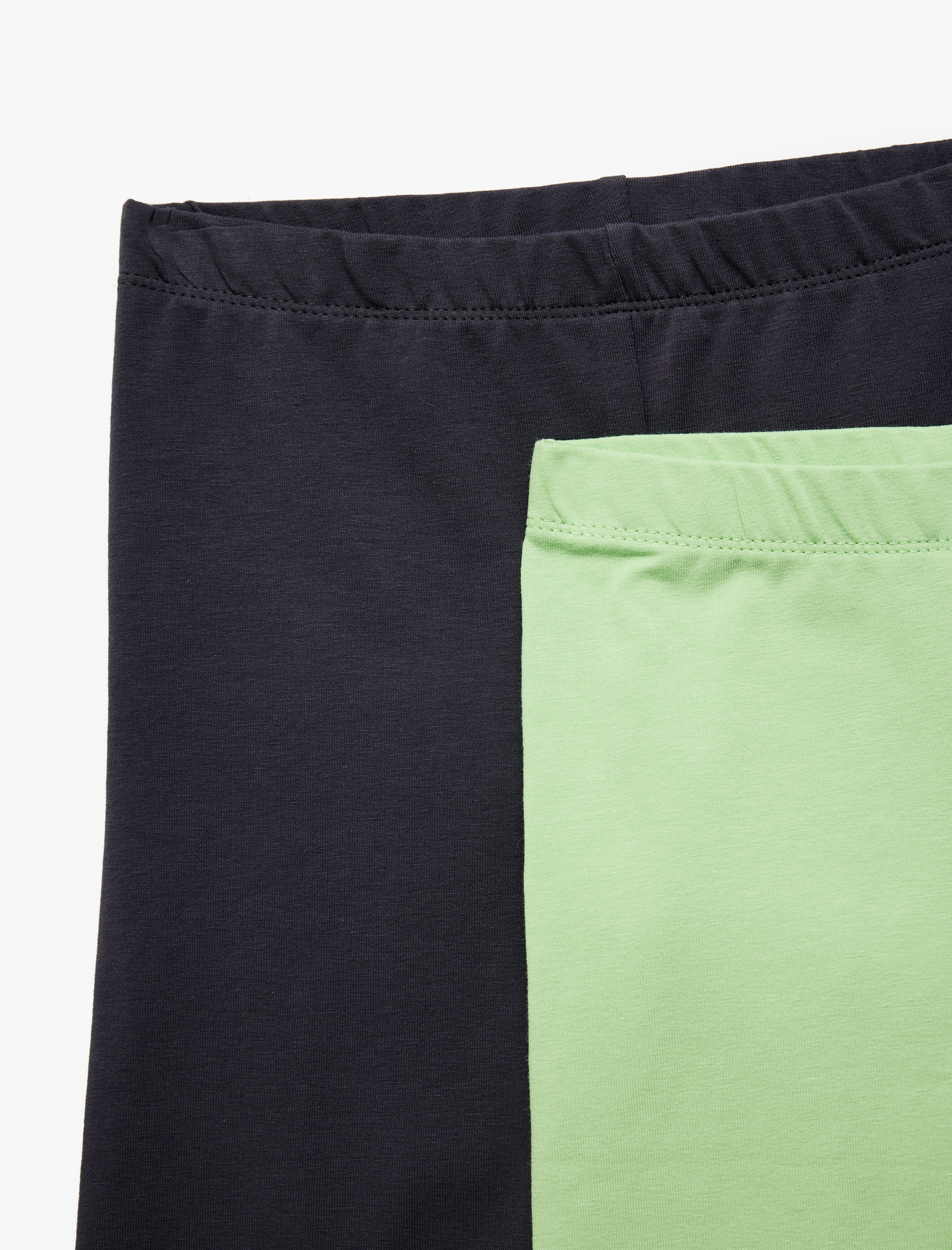  Kız Çocuk Beli Lastikli Pamuklu 2'li Basic Tayt Seti