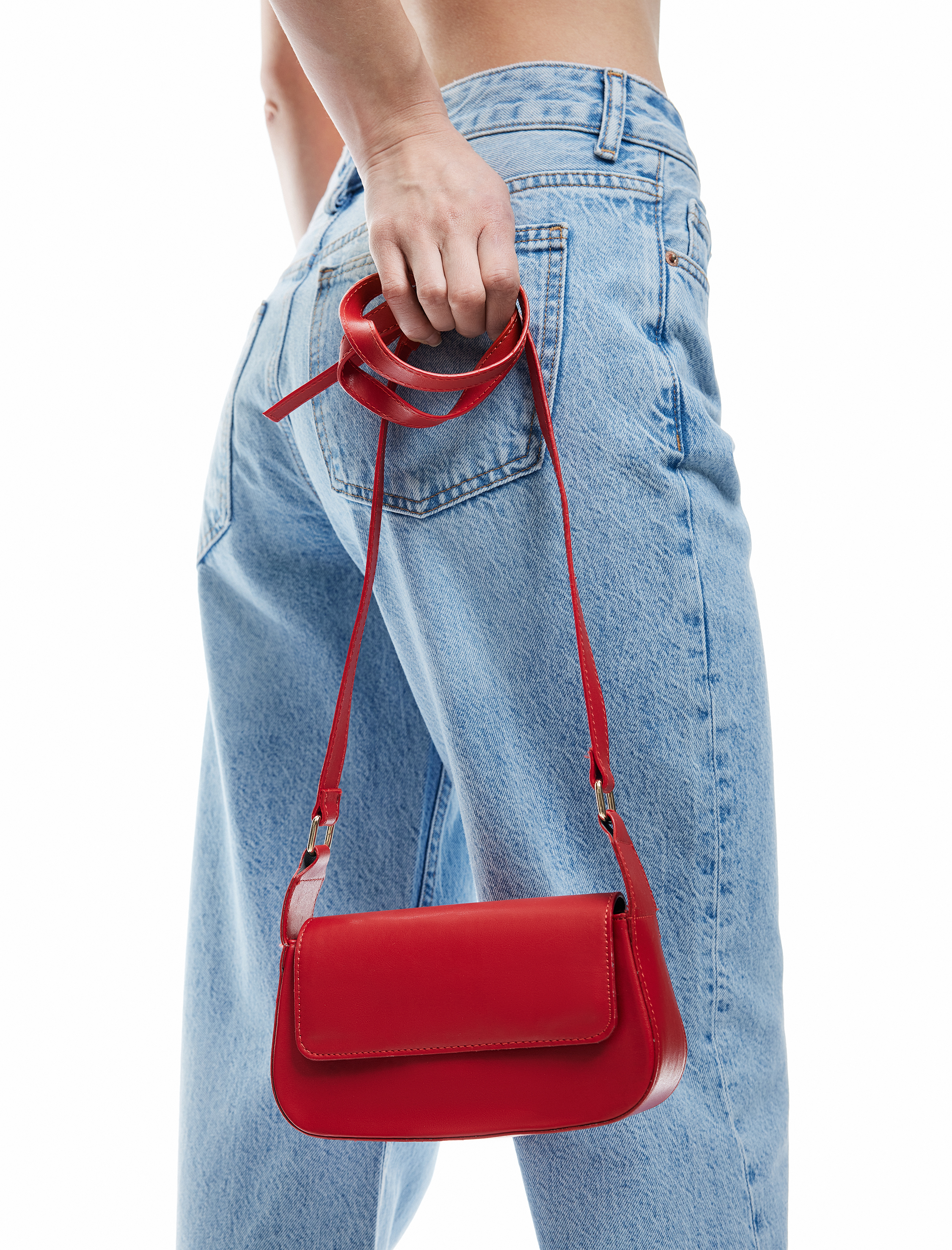  Kadın Suni Deri Çapraz Çanta Askılı Kapaklı