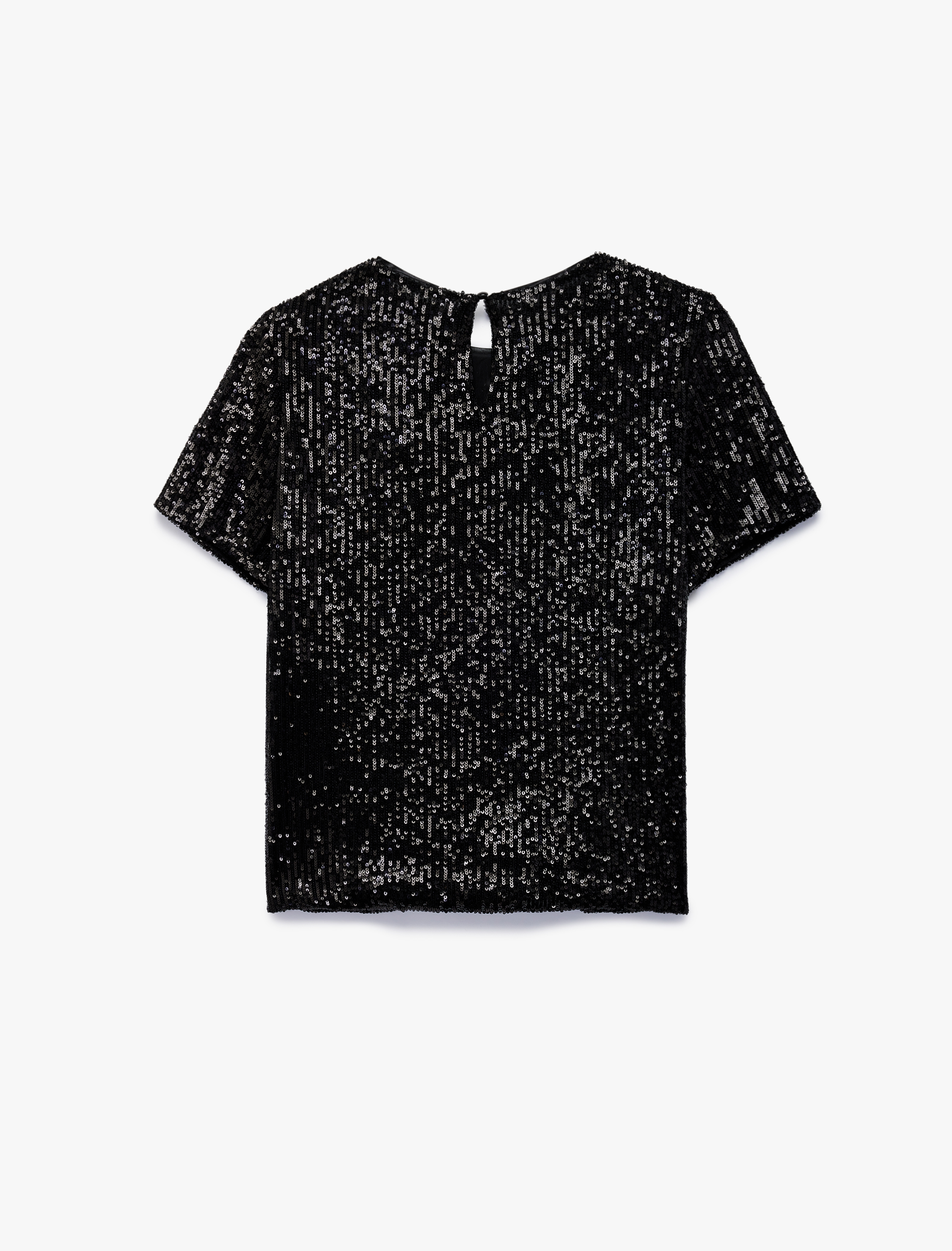   Pullu Payetli Kısa Kollu Abiye Bluz