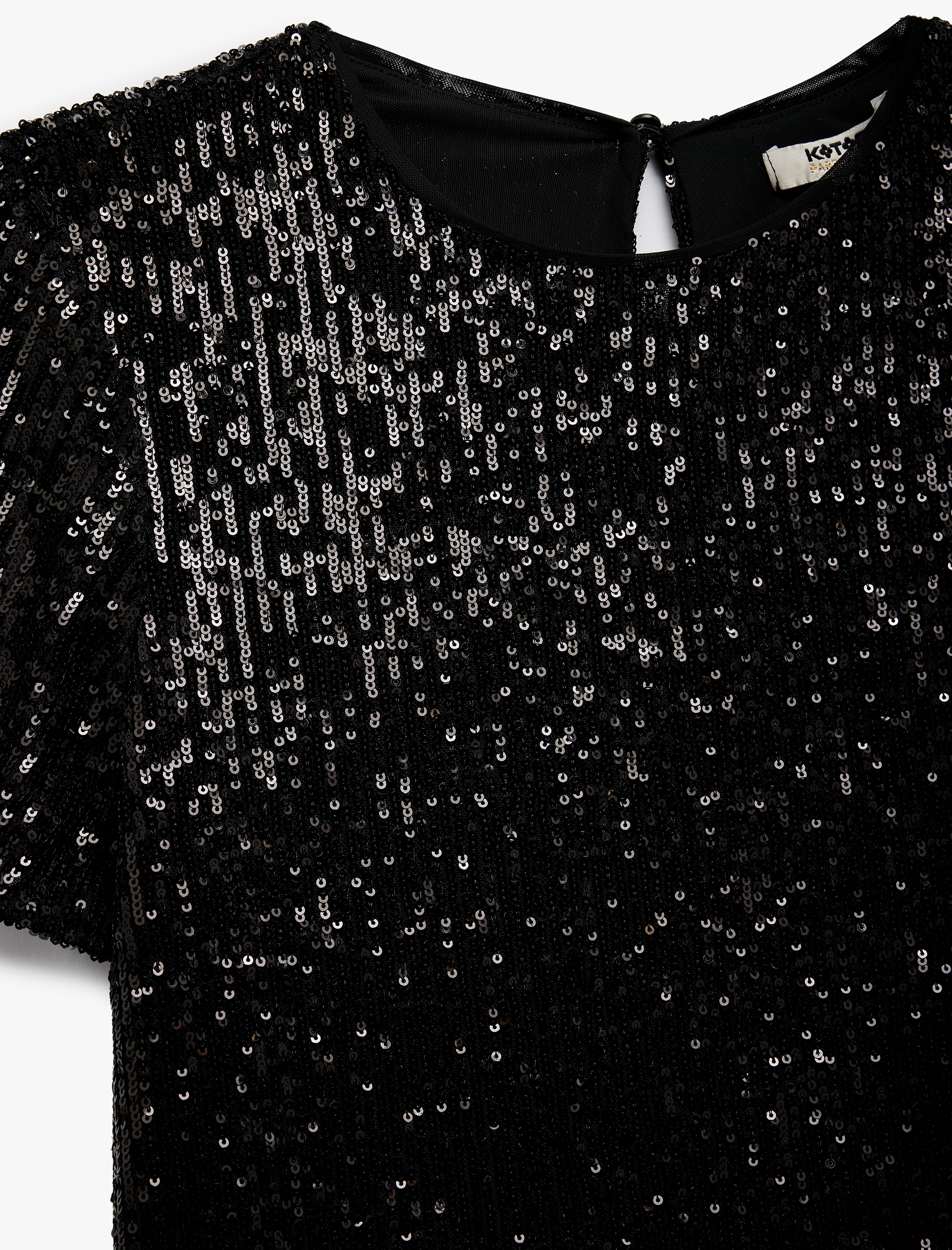   Pullu Payetli Kısa Kollu Abiye Bluz