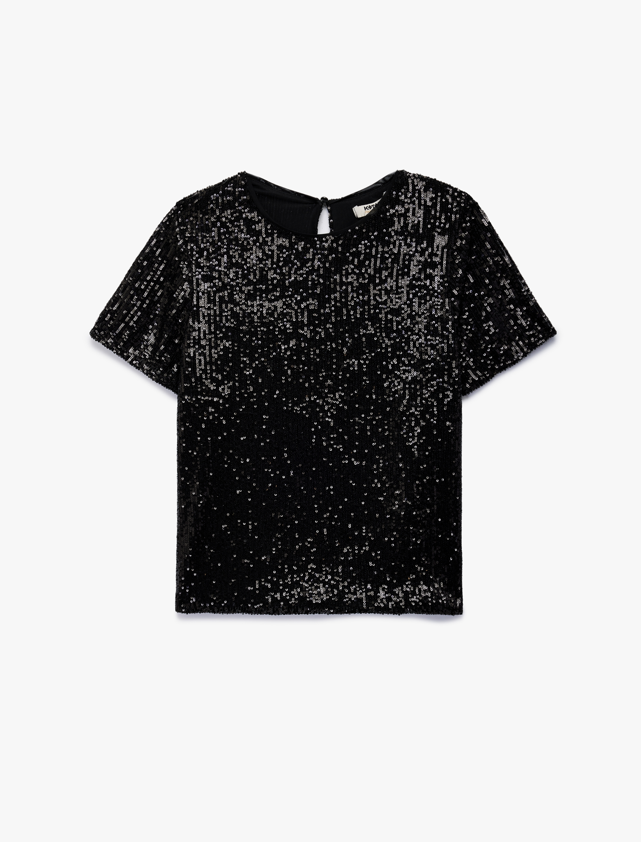   Pullu Payetli Kısa Kollu Abiye Bluz