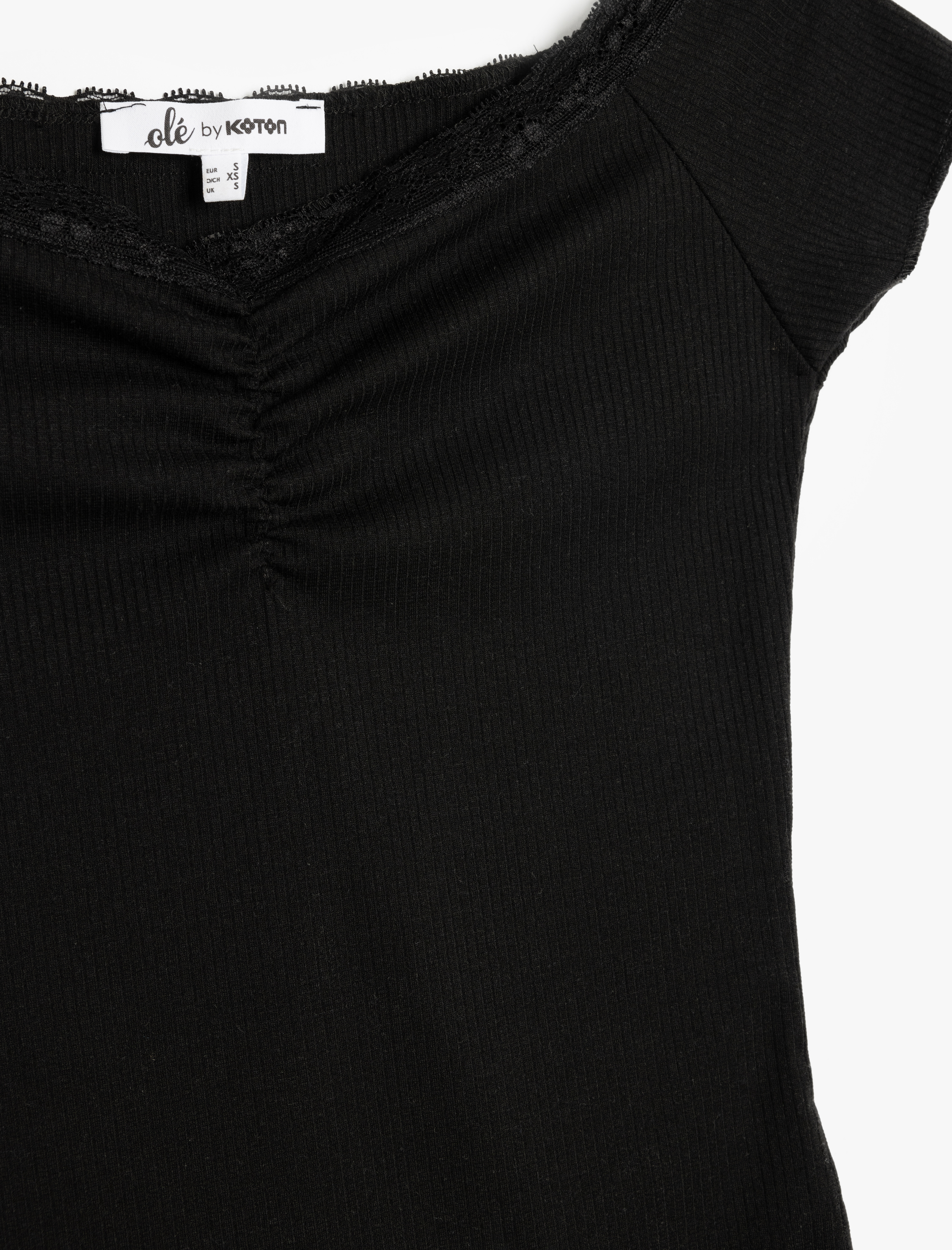   Dantel Detaylı Slim Fit Kısa Kollu Tişört