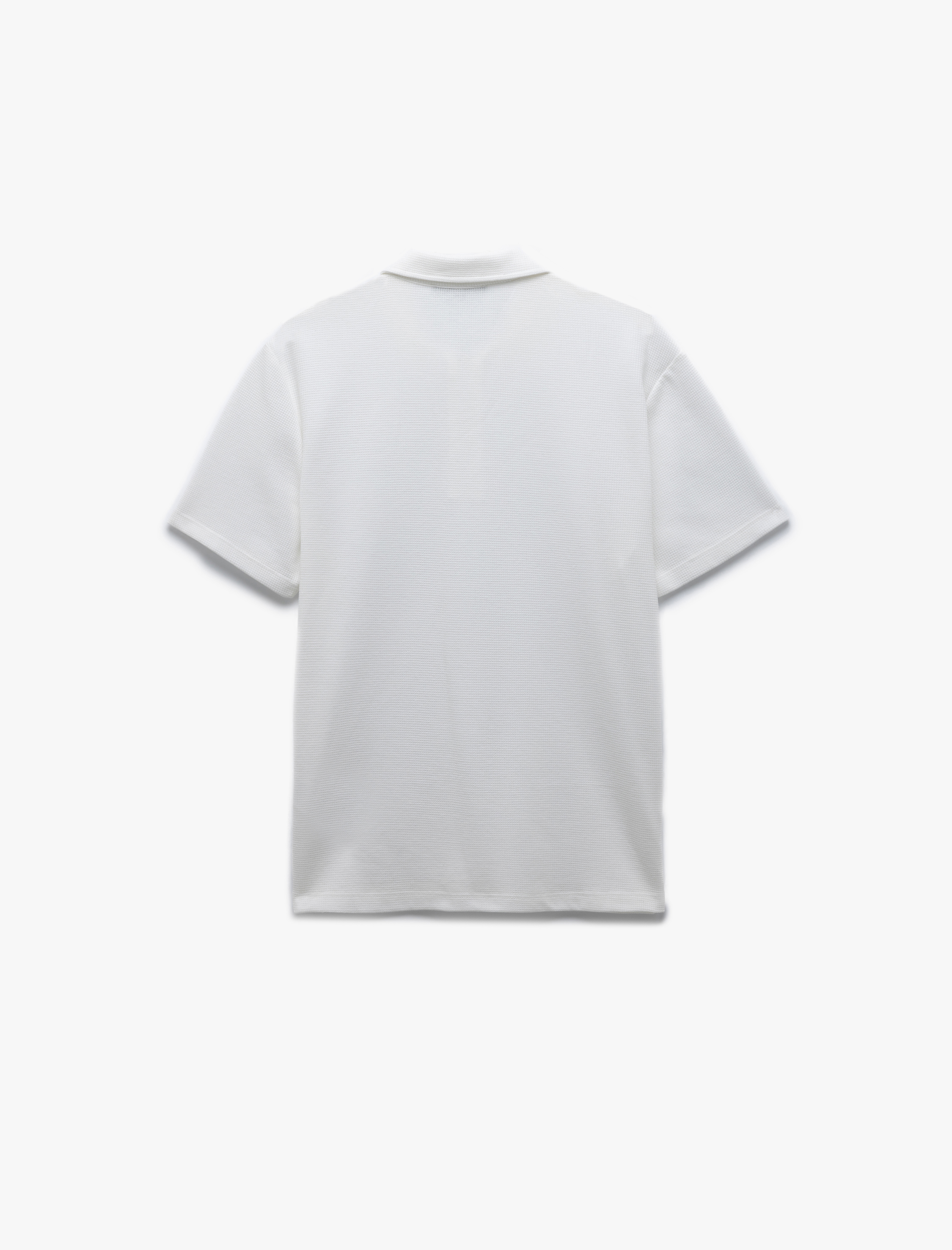   Kısa Kollu Waffle Dokulu Regular Fit Basic Yarım Fermuarlı Polo Yaka Tişört