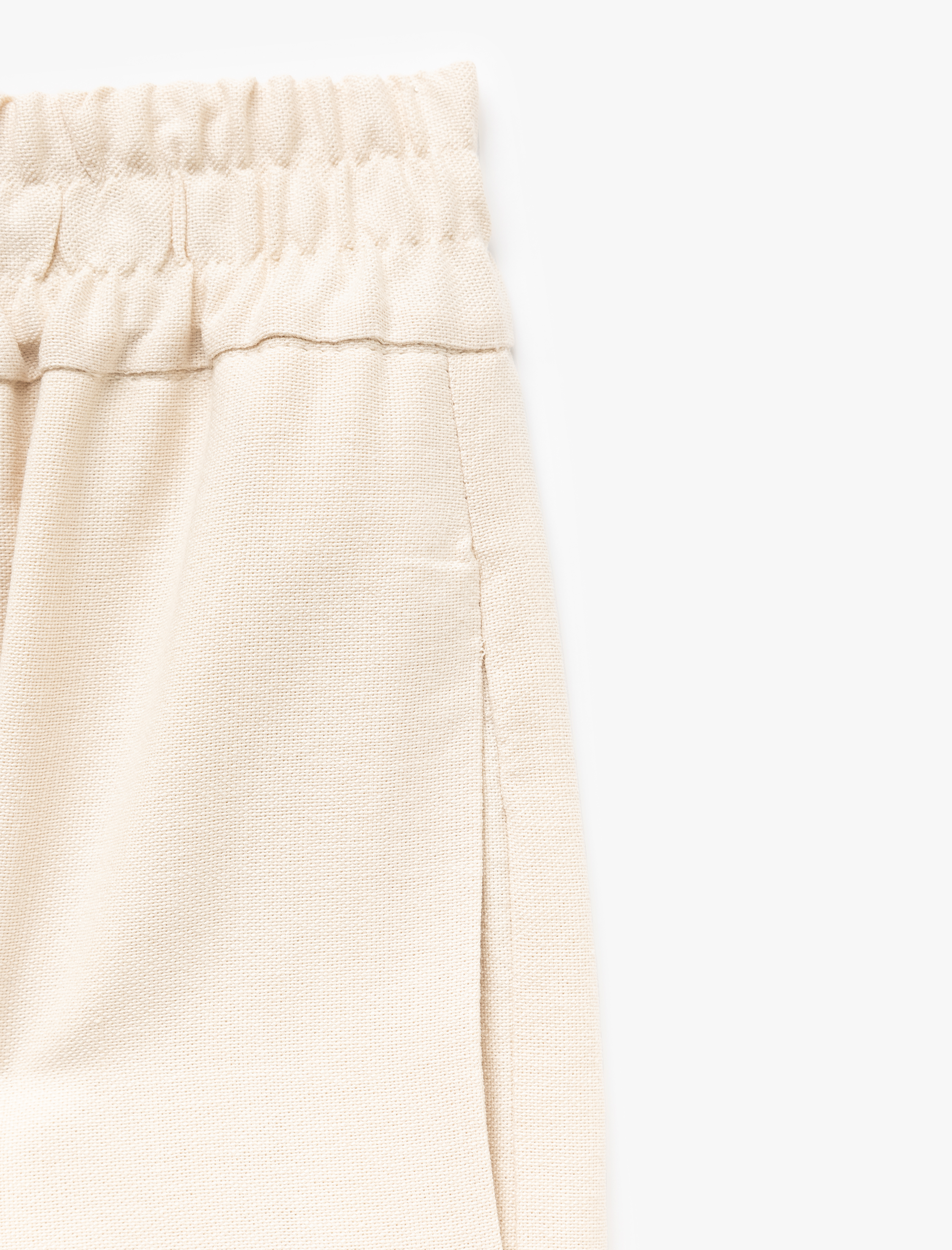   Lastikli Standart Bel Astarlı Viskon Cepli Geniş Paça Pantolon