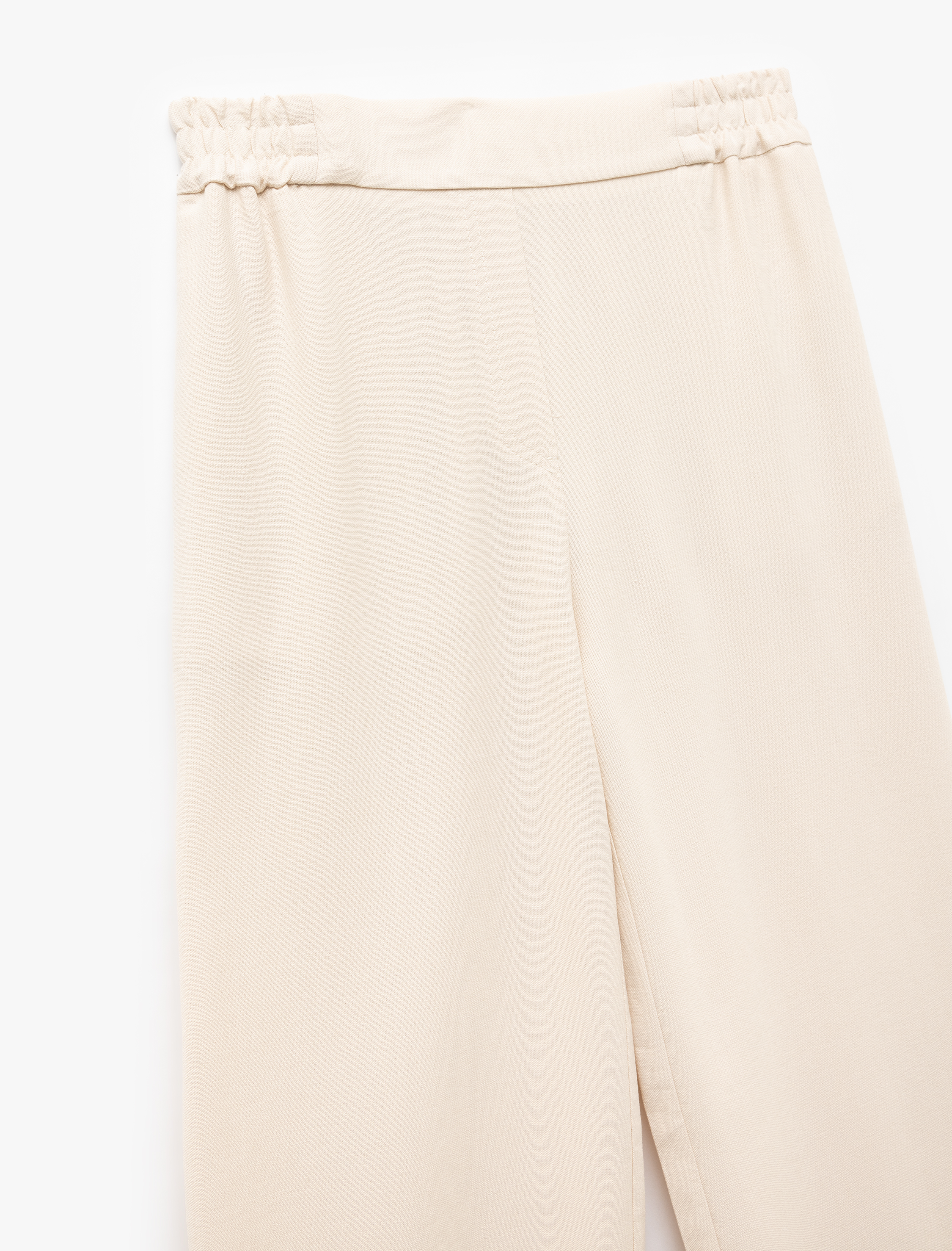   Lastikli Standart Bel Astarlı Viskon Cepli Geniş Paça Pantolon