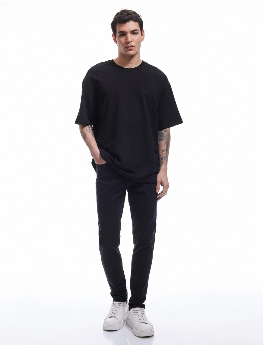   Pamuklu Normal Bel Düğmeli Skinny Fit Jean Pantolon - Michael Jean
