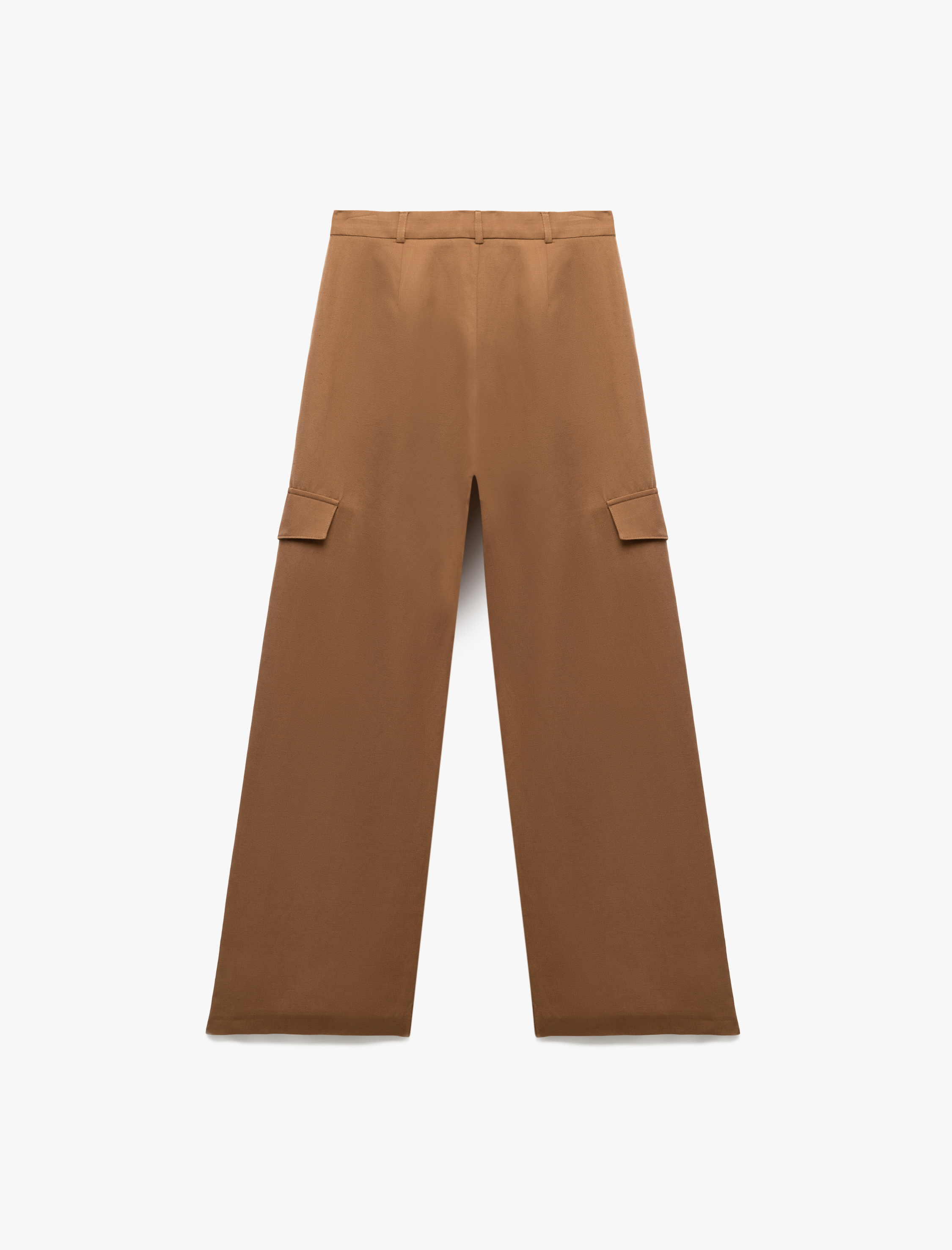   Normal Bel Kargo Cepli Uzun Düz Bol Paça Saten Pantolon