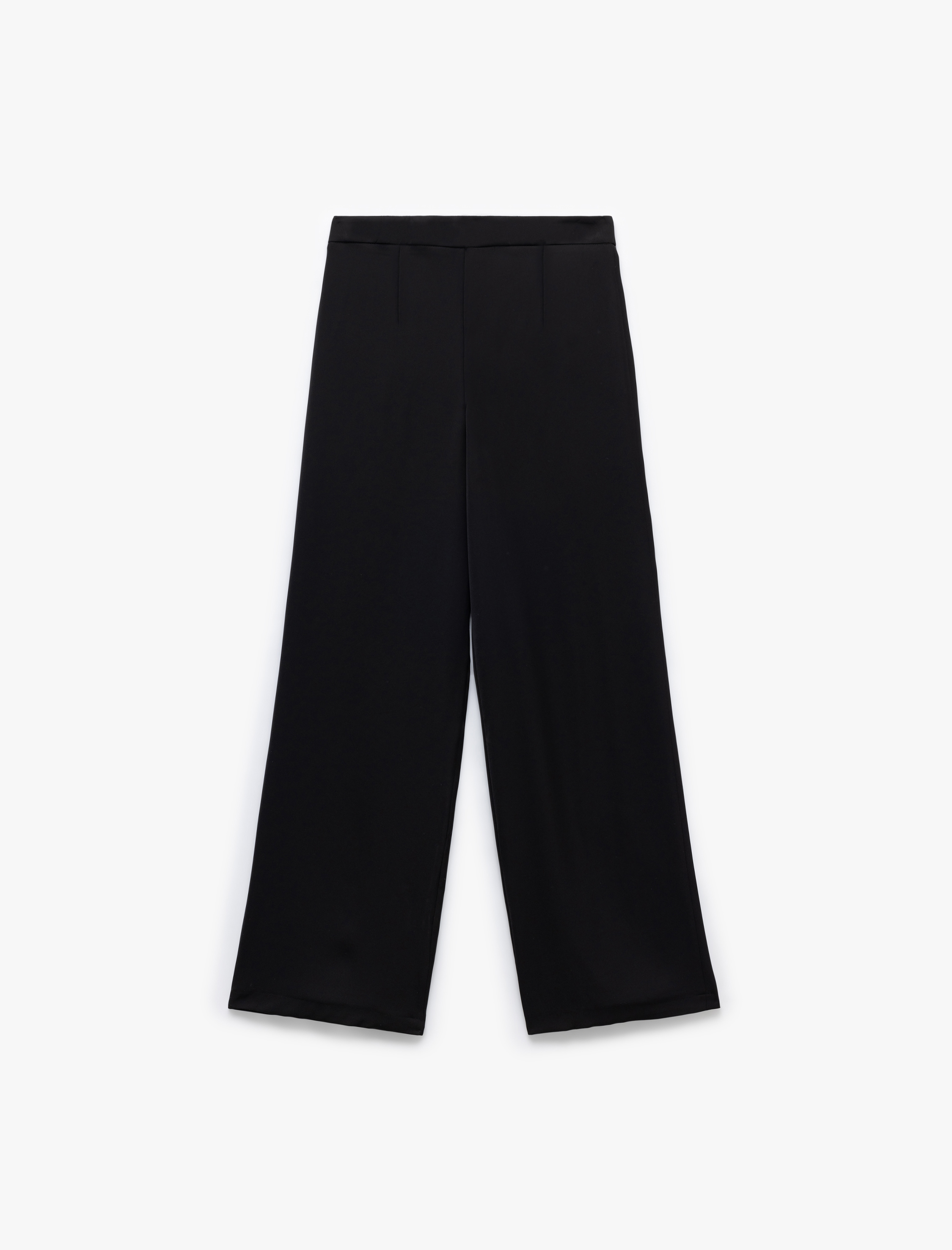   Yüksek Bel Geniş Paça Kumaş Palazzo Pantolon