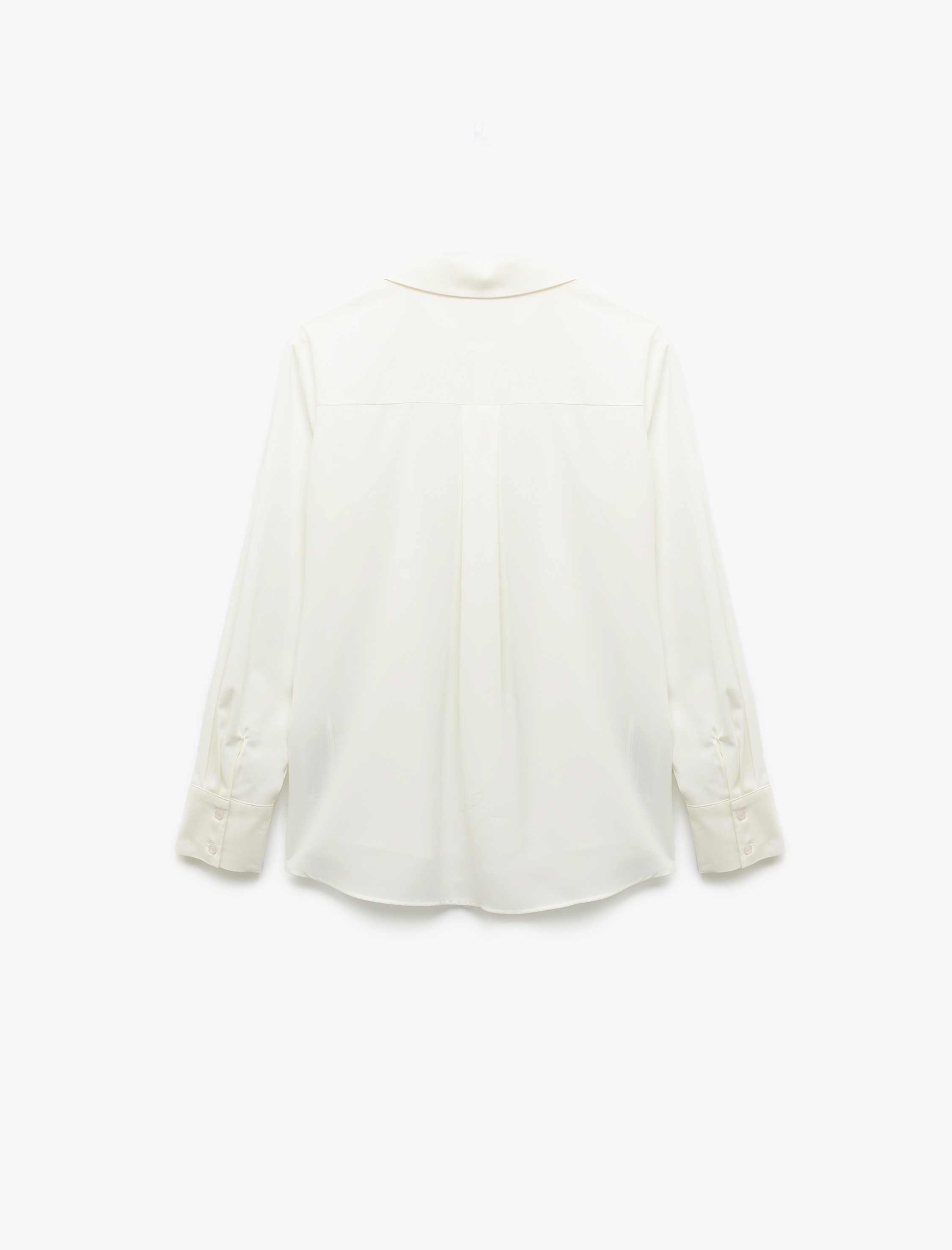   Klasik Yaka Uzun Kollu Saten Gömlek