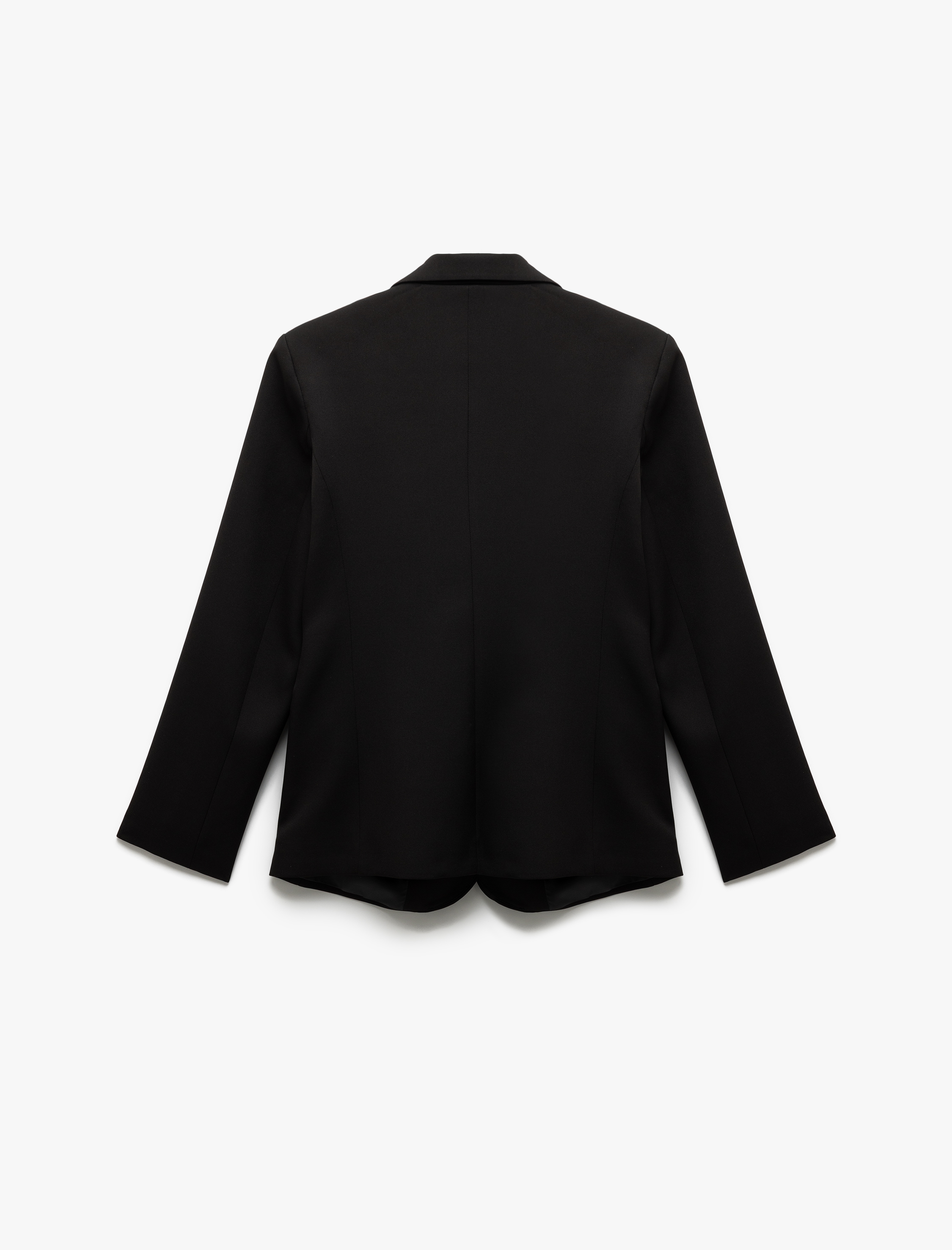   Uzun Kollu Kapaklı Cepli Kruvaze Blazer Ceket