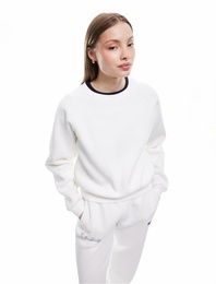 Üç İplik Şardonlu Dikiş Detaylı Bisiklet Yaka Oversize Sweatshirt