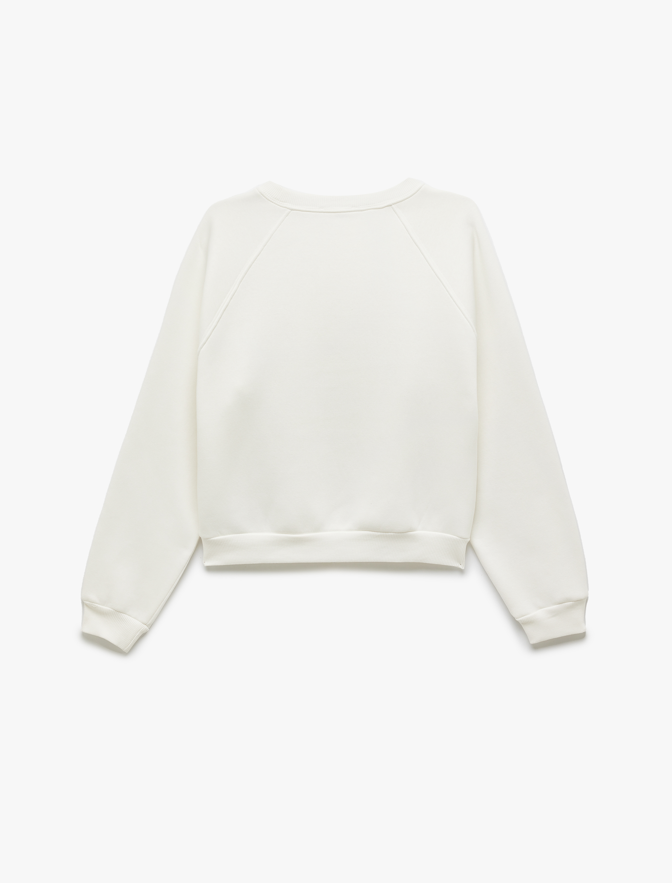   Üç İplik Şardonlu Dikiş Detaylı Bisiklet Yaka Oversize Sweatshirt