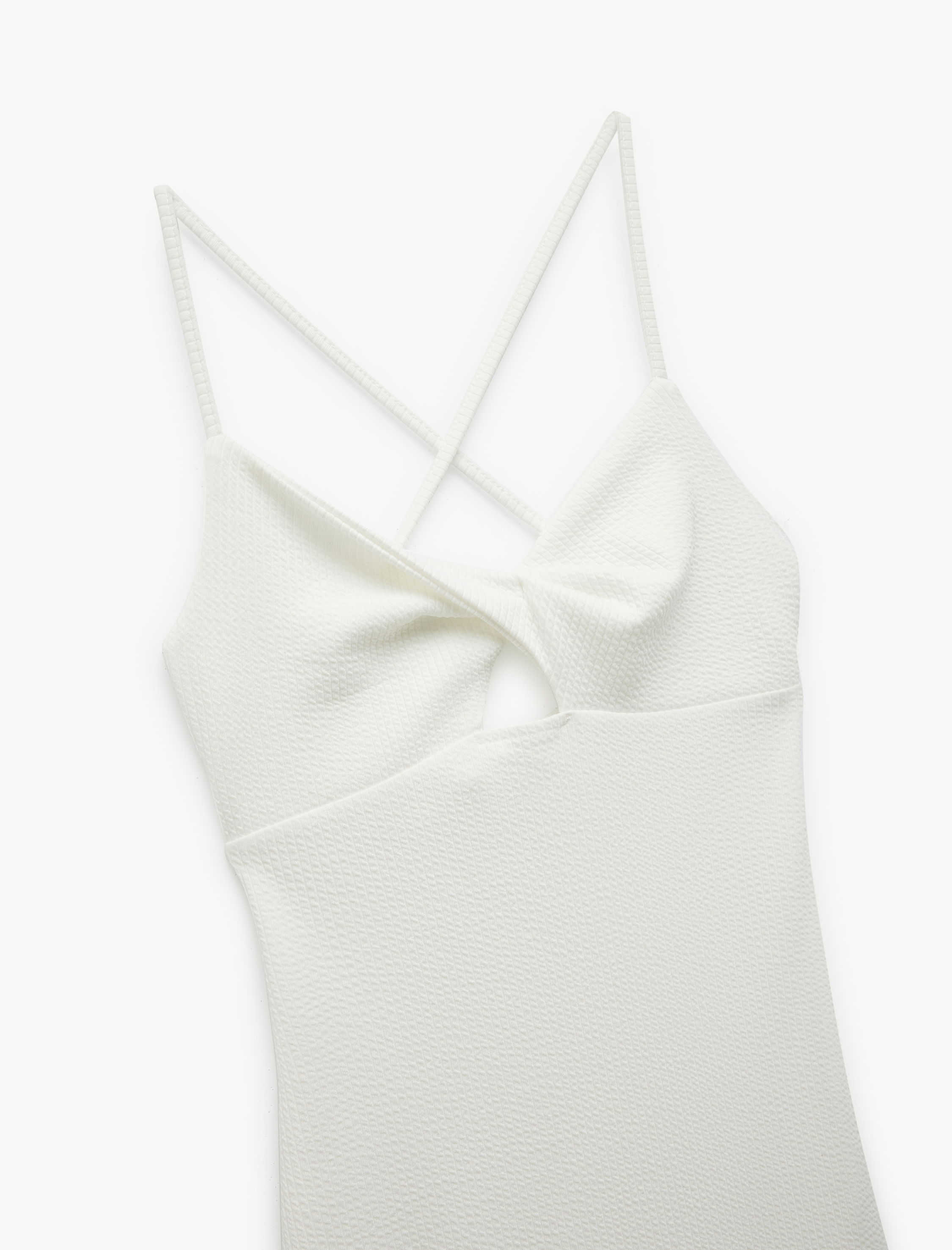   Çapraz İp Askılı Sırt Detaylı Dar Kesim Mini Bbodycon Elbise