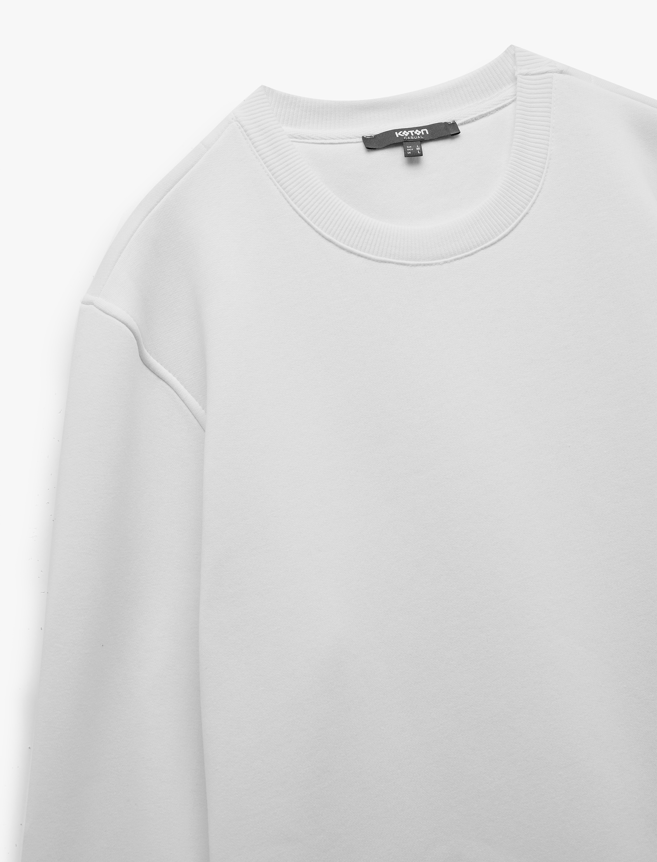 Pamuklu Uzun Kollu Şardonlu Bisiklet Yaka Erkek Basic Sweatshirt