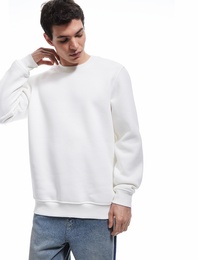Pamuklu Uzun Kollu Şardonlu Bisiklet Yaka Erkek Basic Sweatshirt