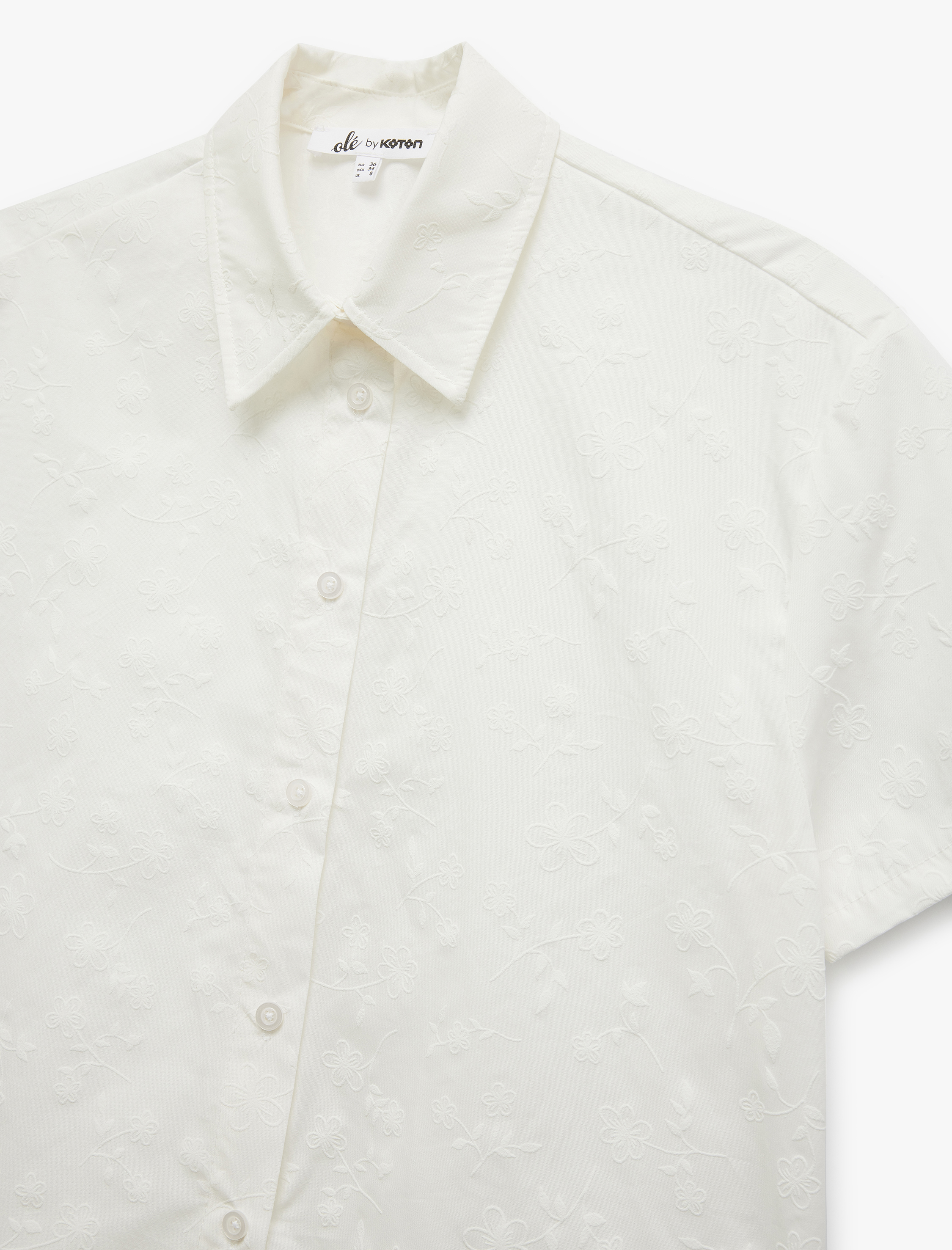   Kısa Kollu Klasik Yaka Düğmeli Pamuklu Gömlek