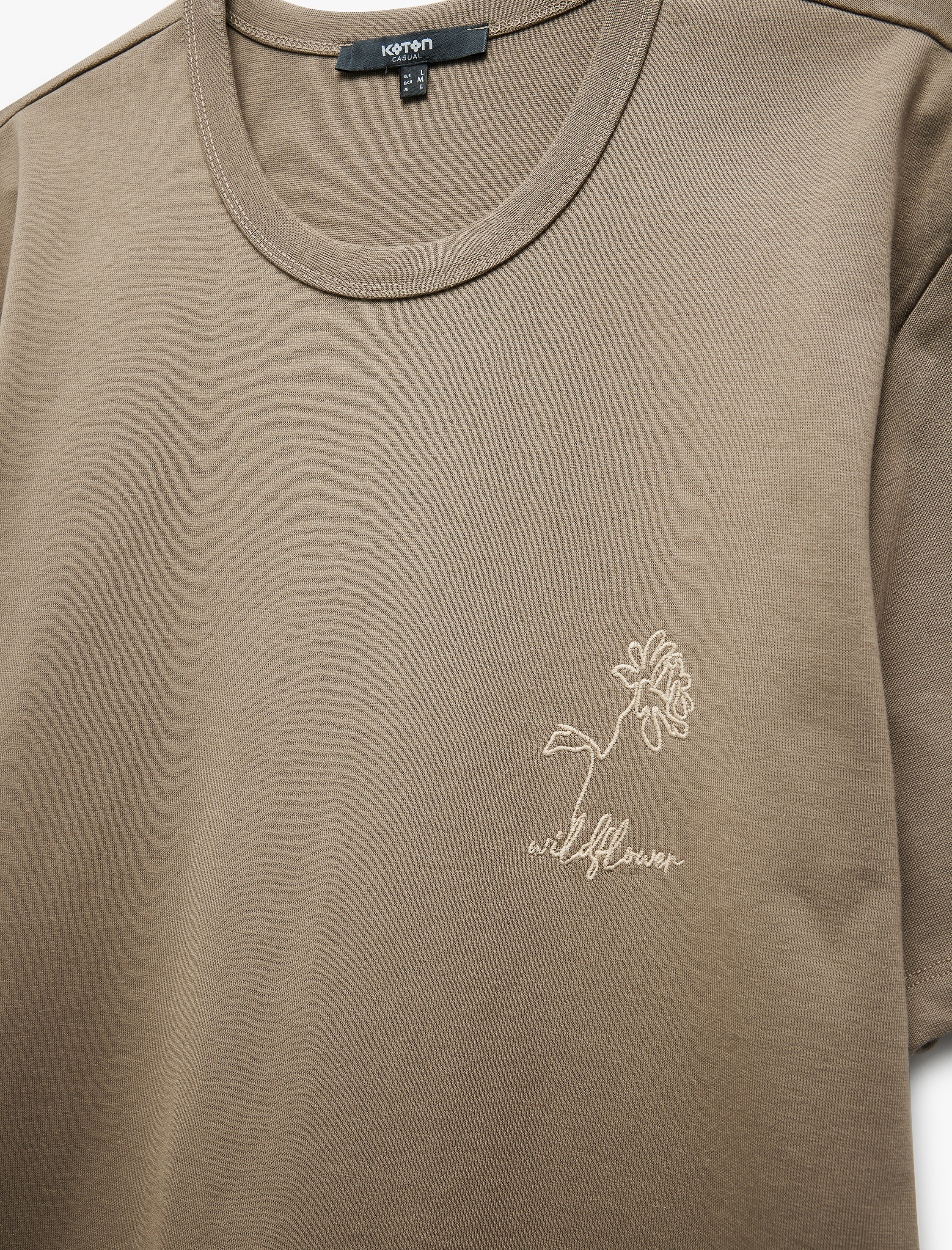   Pamuklu Bisiklet Yaka Kısa Kollu Baskılı Slim Fit Tişört