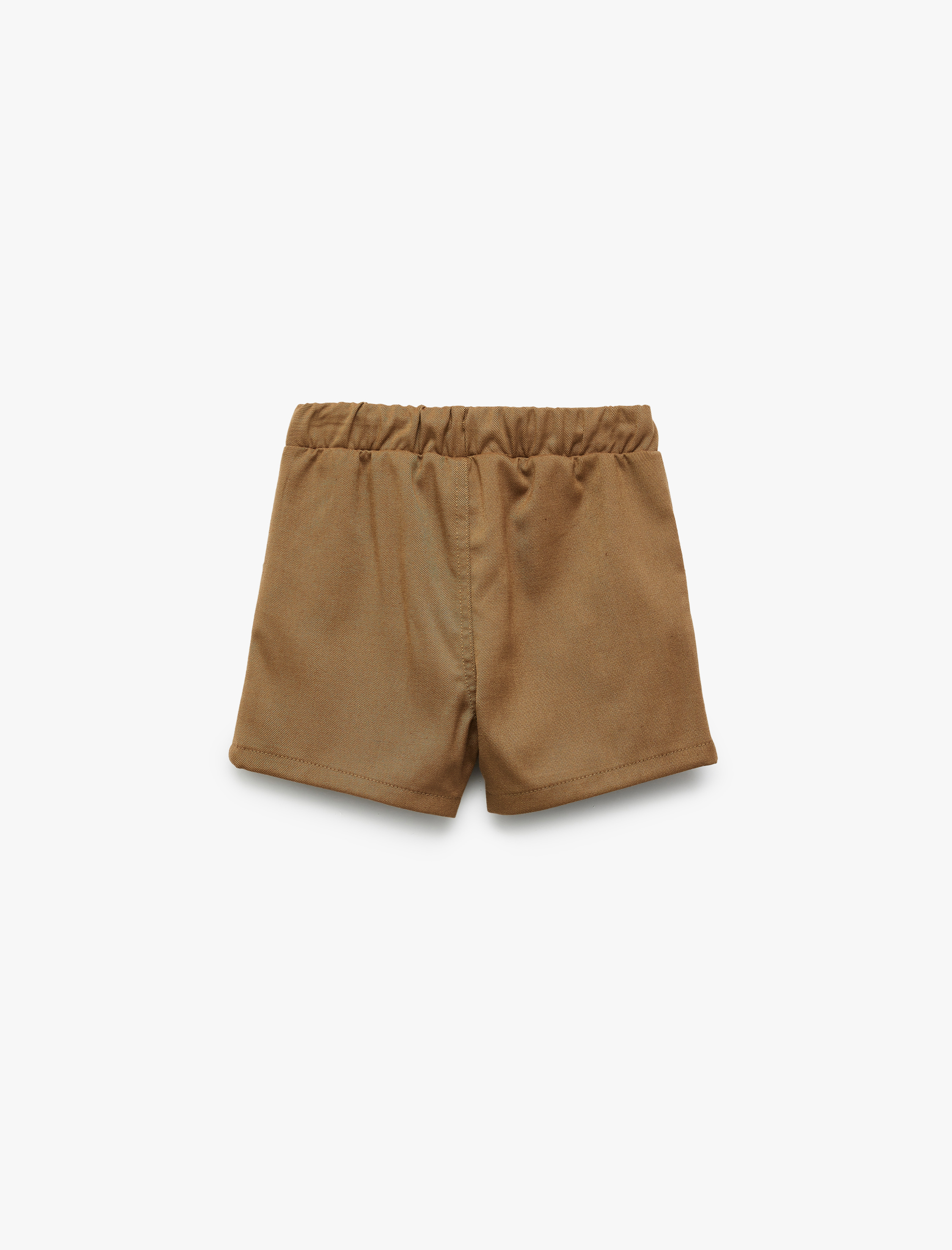 Erkek Bebek Beli Bağcıklı Cep Detaylı Viskon Karışımlı Basic Şort