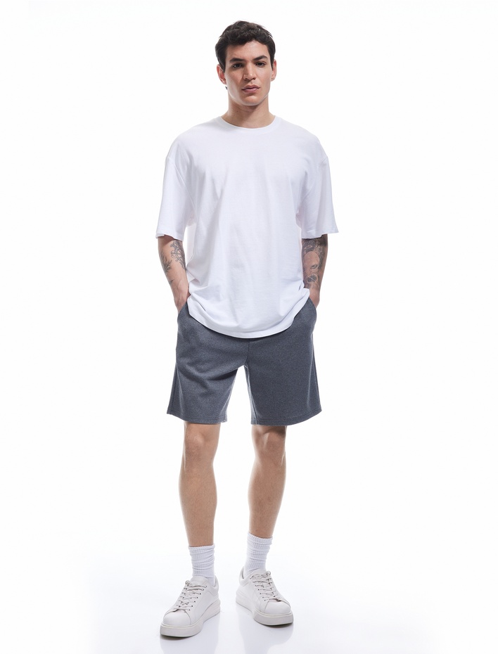  Cep Detaylı Beli Bağcıklı Basic Spor Şort