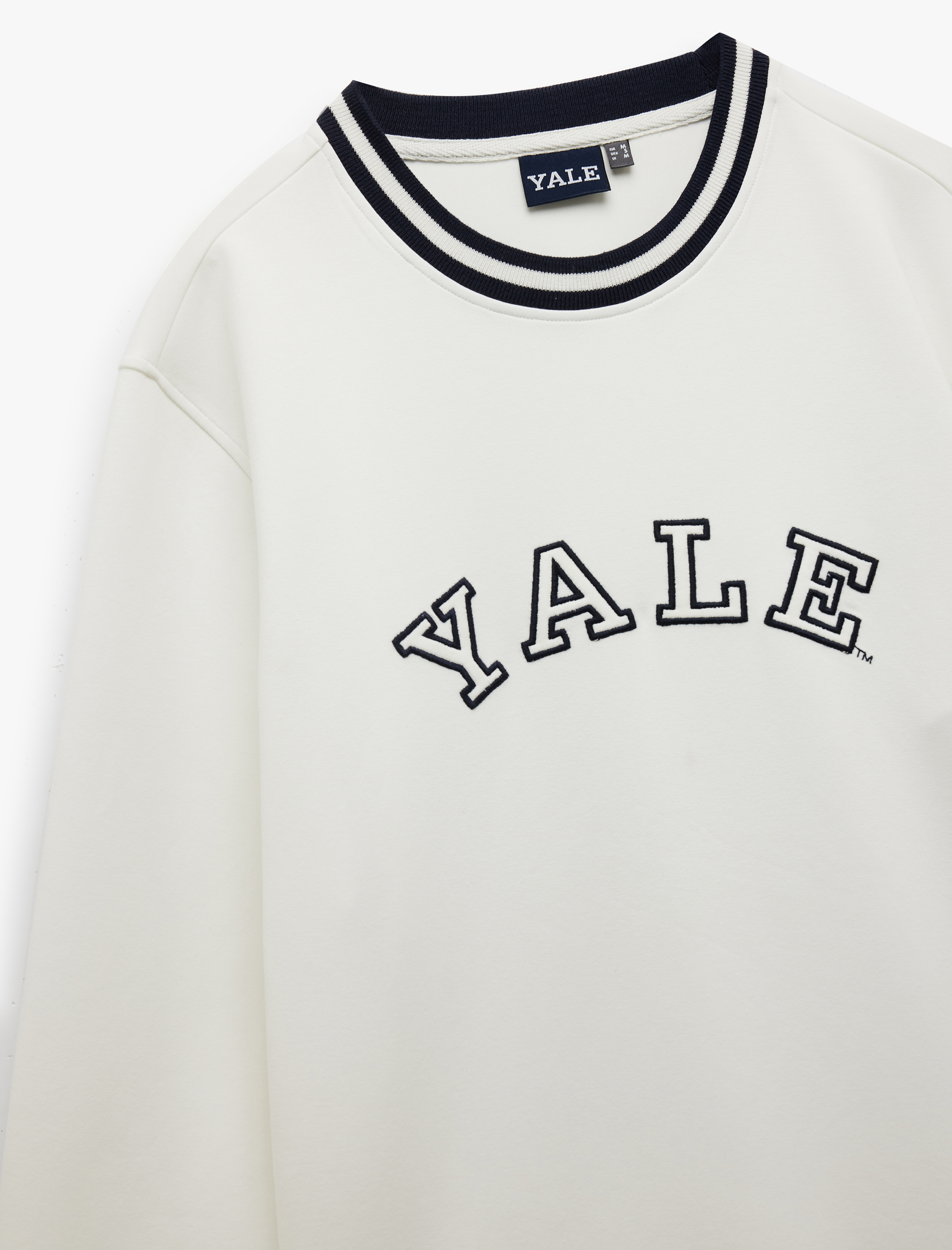   Uzun Kollu Çizgi Detaylı Bisiklet Yaka Lisanslı Yale Baskılı Sweatshirt