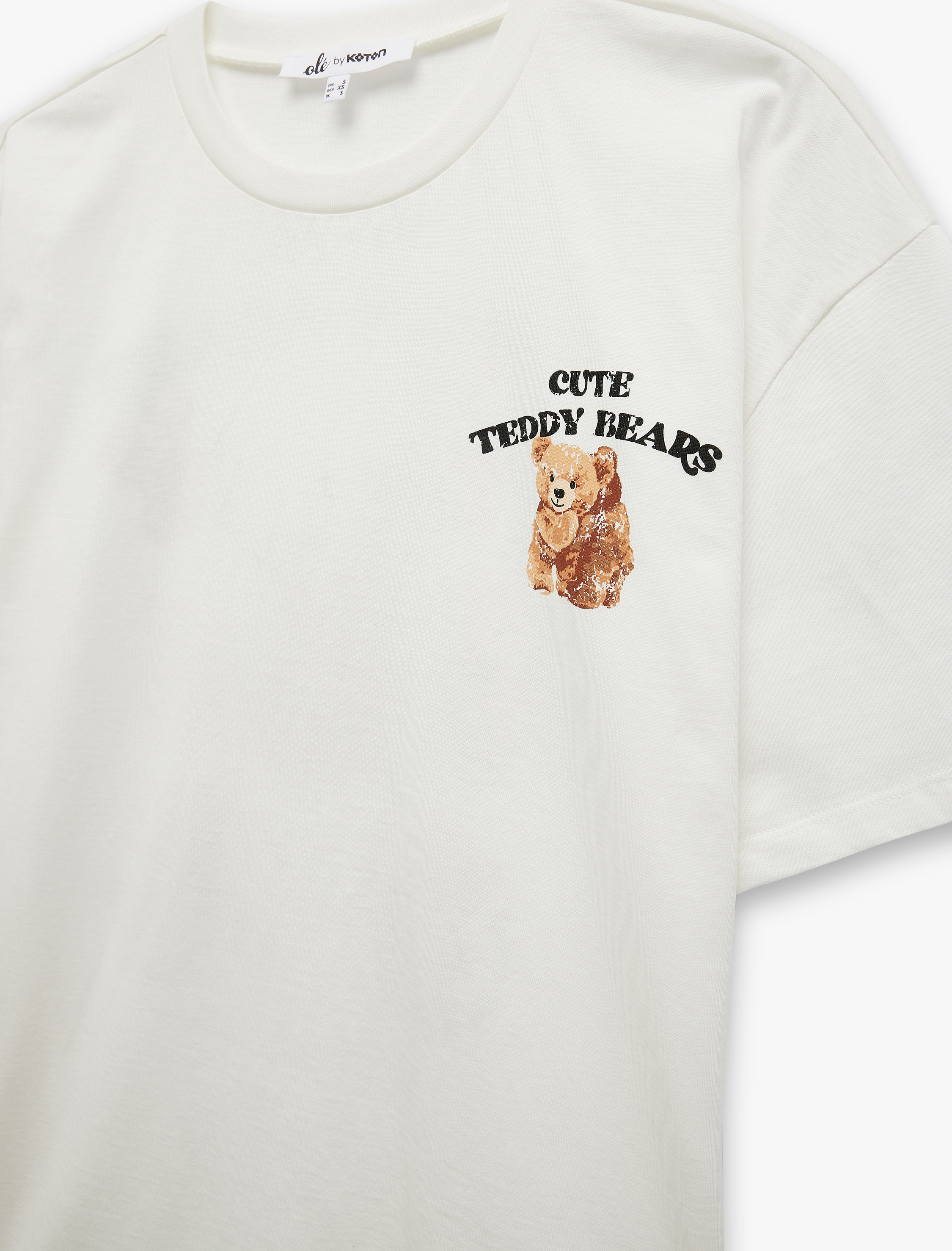   Kısa Kollu Bisiklet Yaka Pamuklu Arkası Baskılı Oversize Tişört