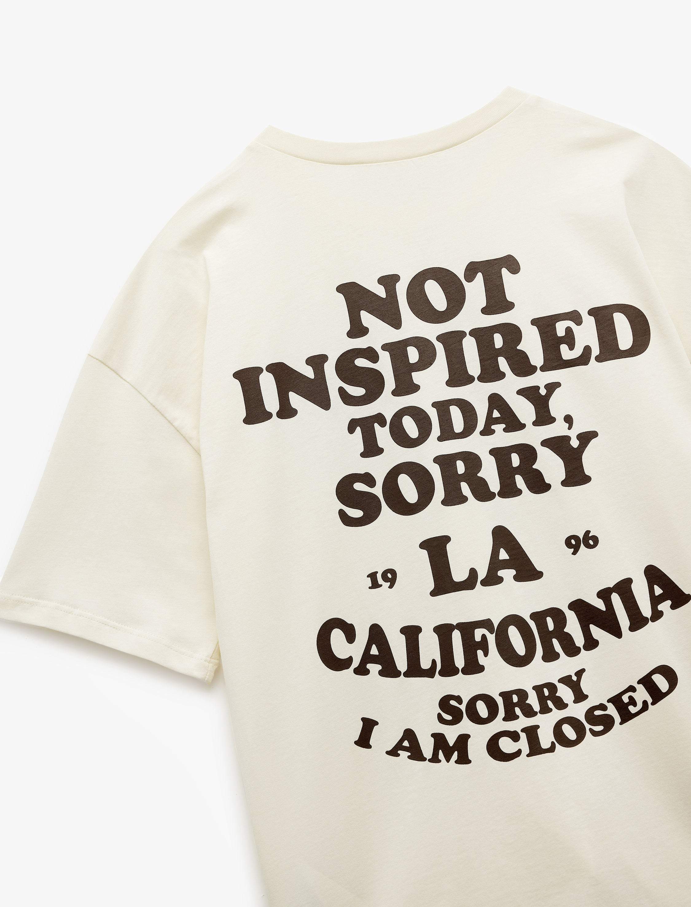   Kısa Kollu Bisiklet Yaka Pamuklu Arkası Baskılı Oversize Tişört