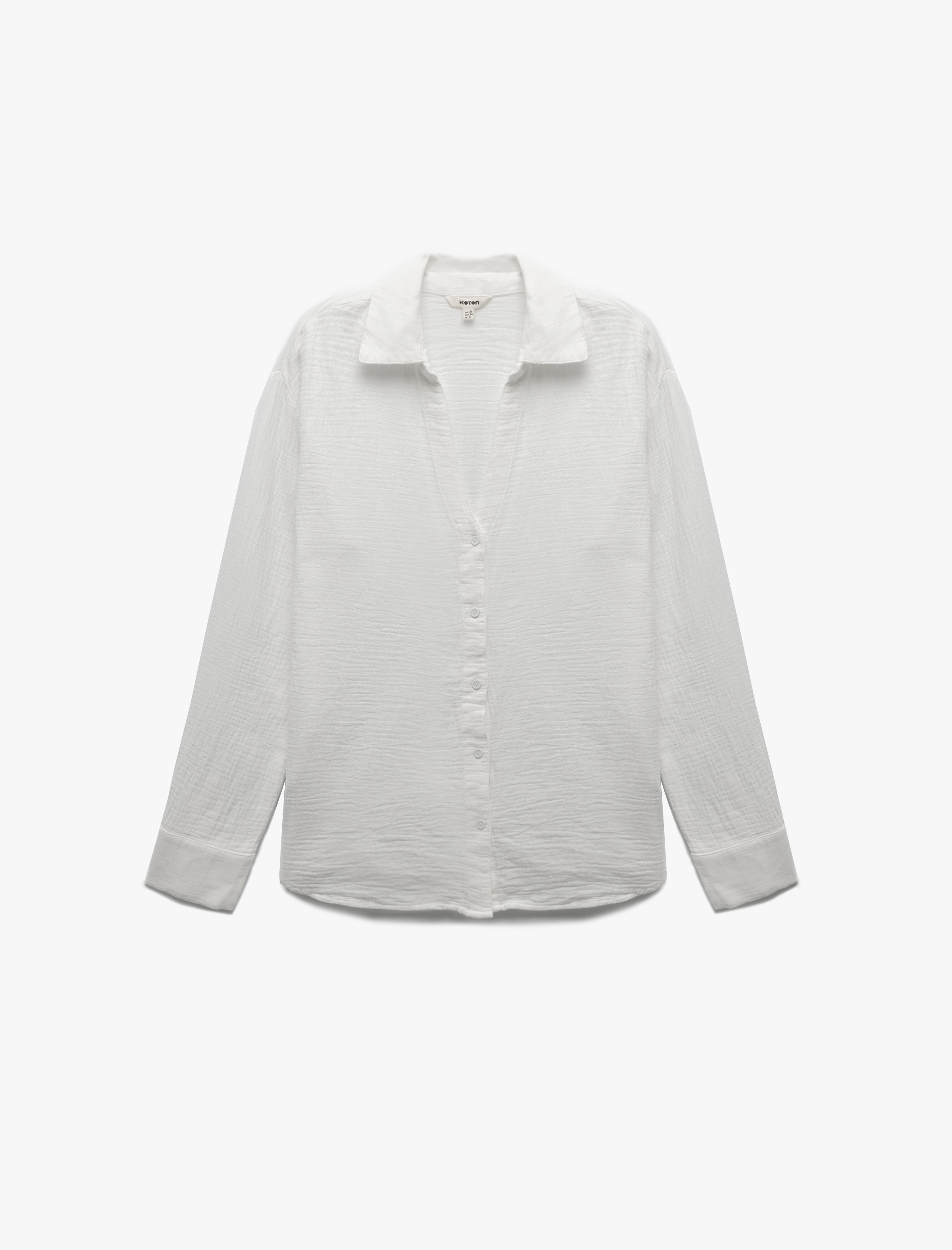   Pamuklu Uzun Kollu Oversize Müslin Gömlek