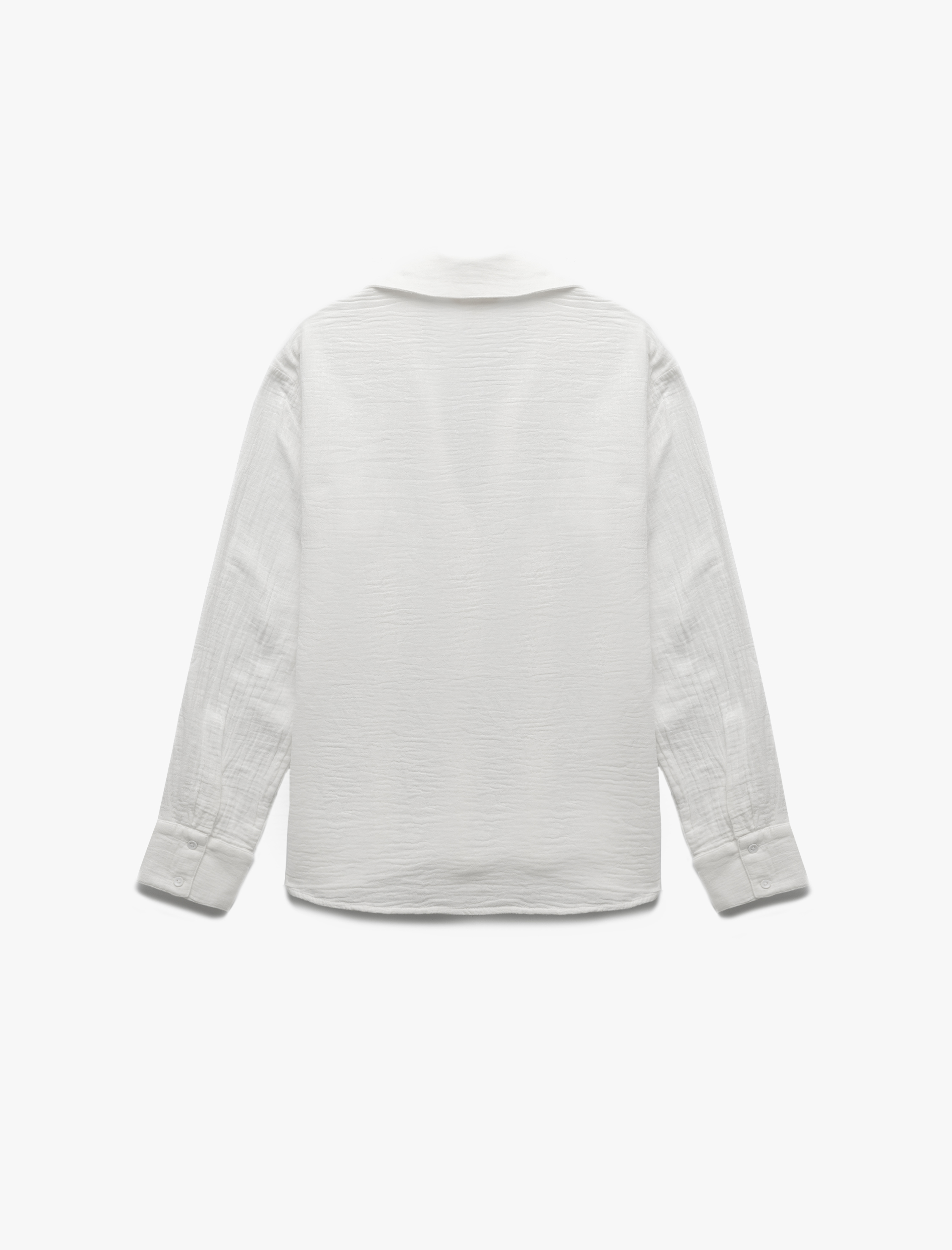   Pamuklu Uzun Kollu Oversize Müslin Gömlek