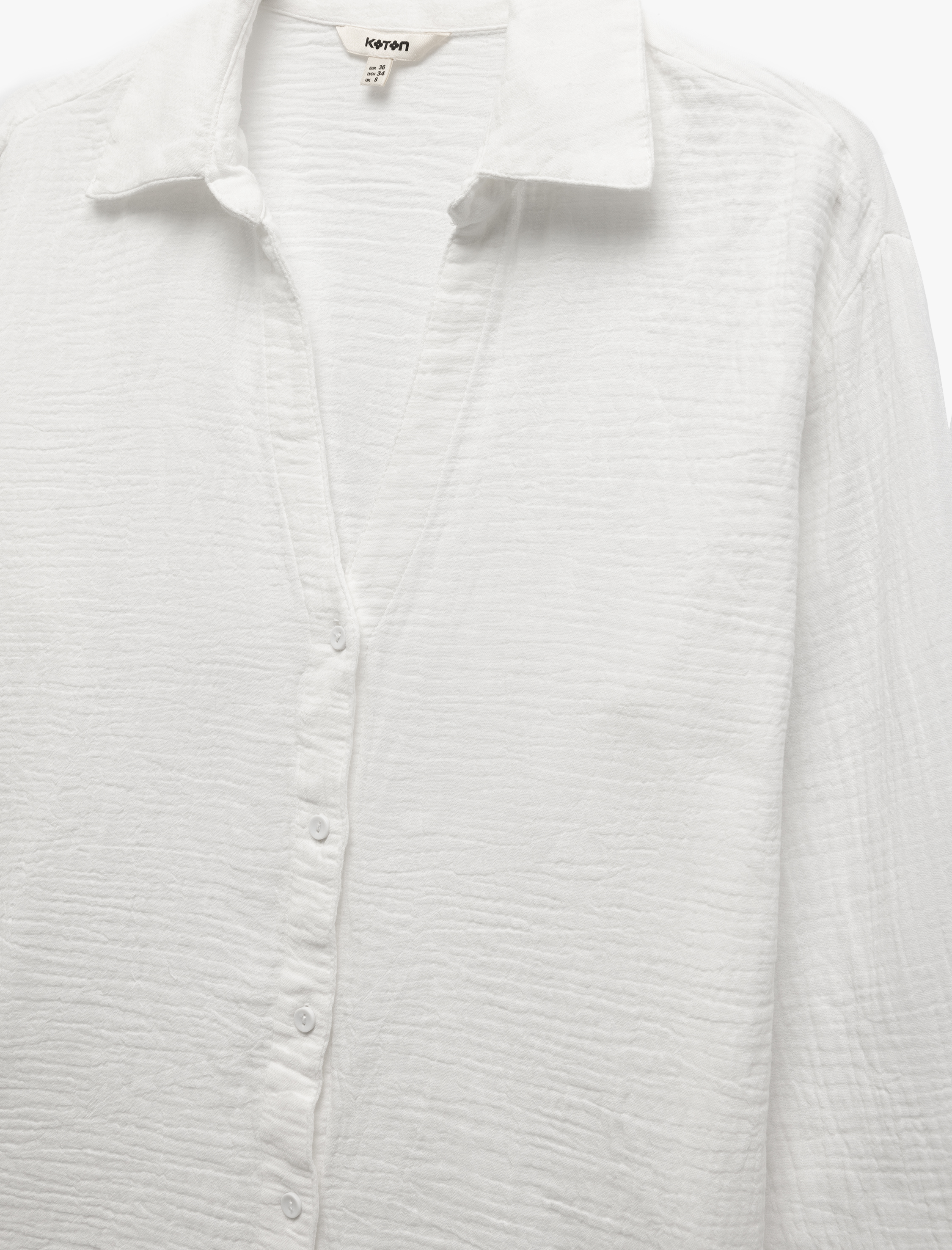   Pamuklu Uzun Kollu Oversize Müslin Gömlek