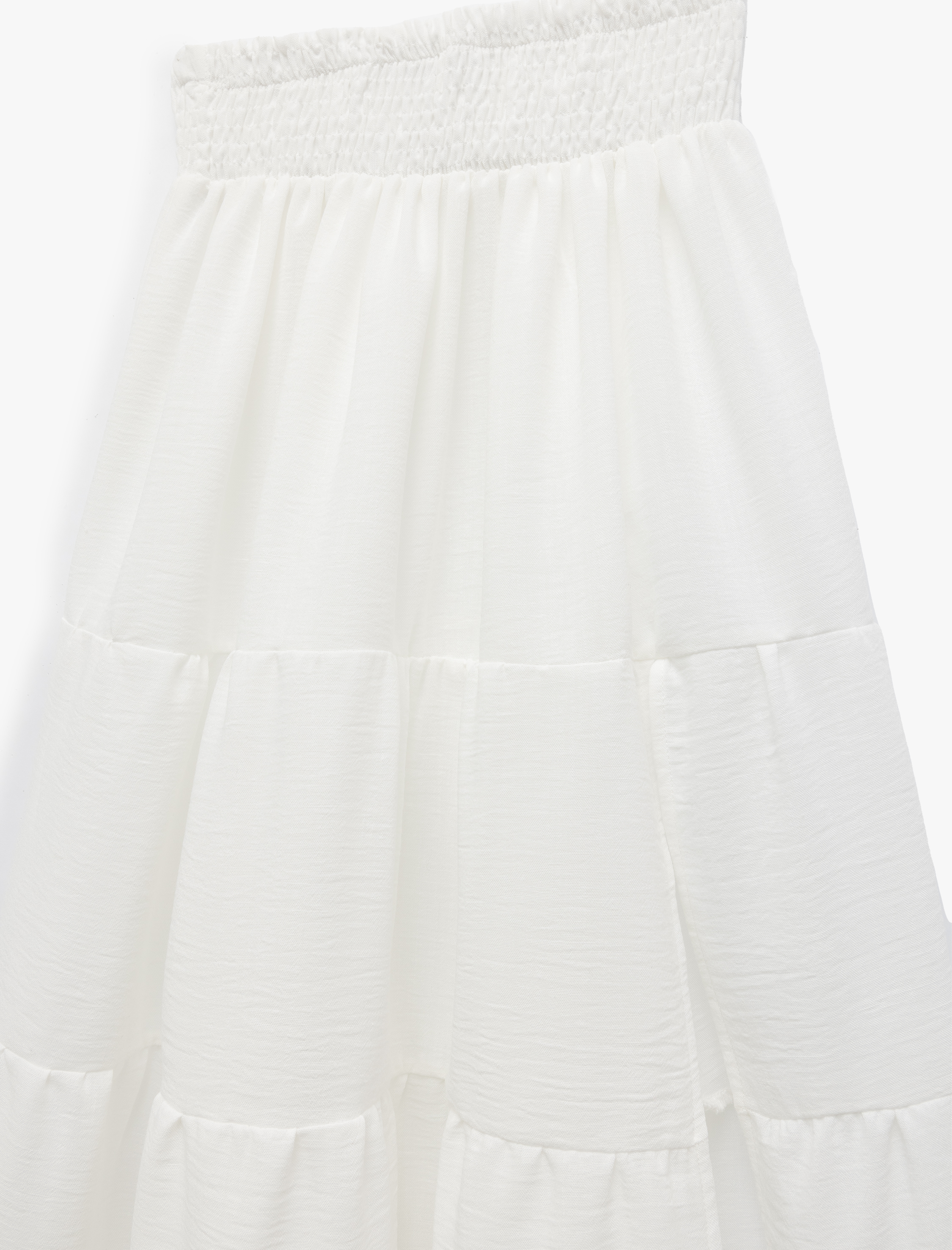   Gipeli Asimetrik Rahat Kesim Katlı Uzun Etek