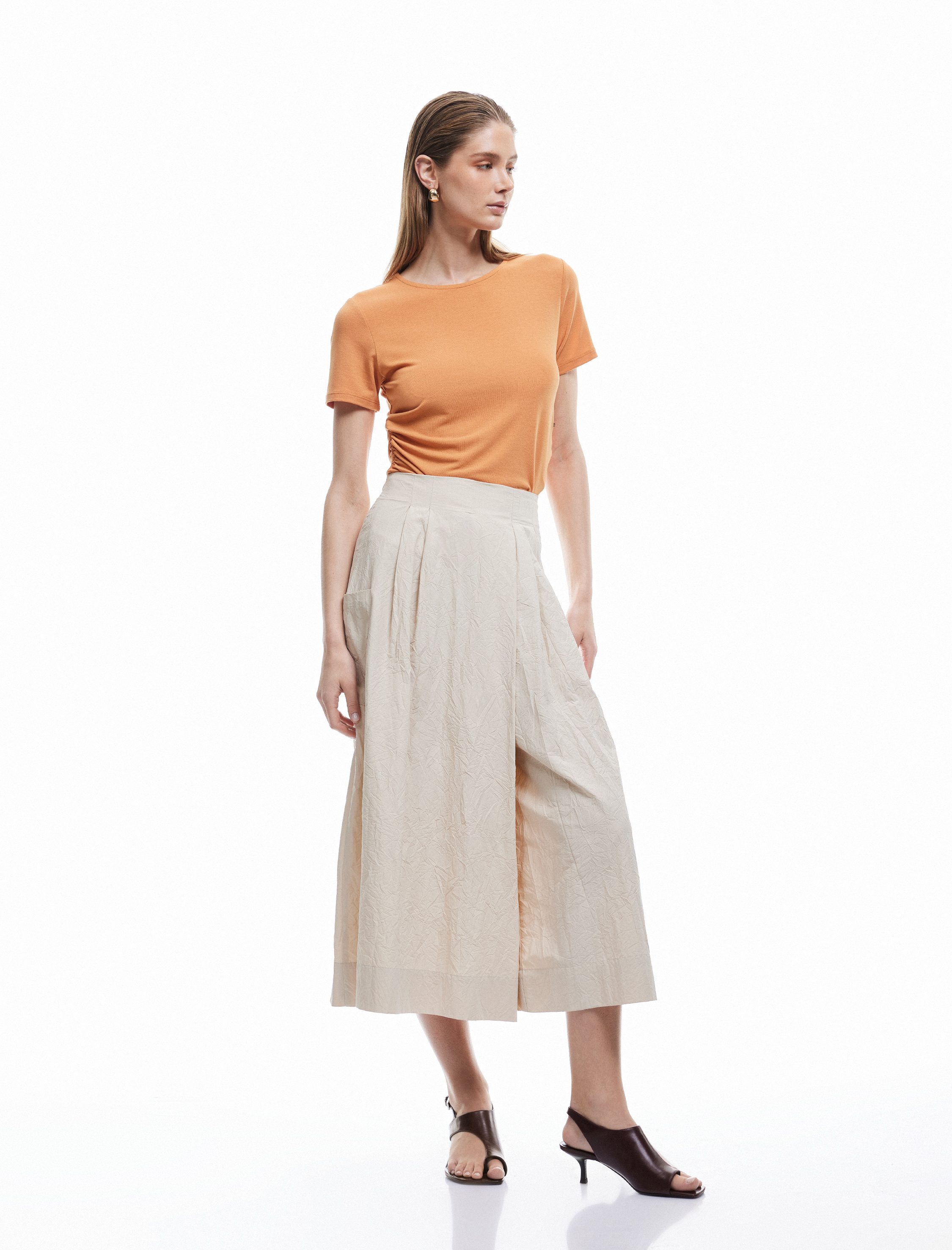   Koton X Sima Tarkan - Rahat Kalıp Cepli Poplin Etek Pantolon