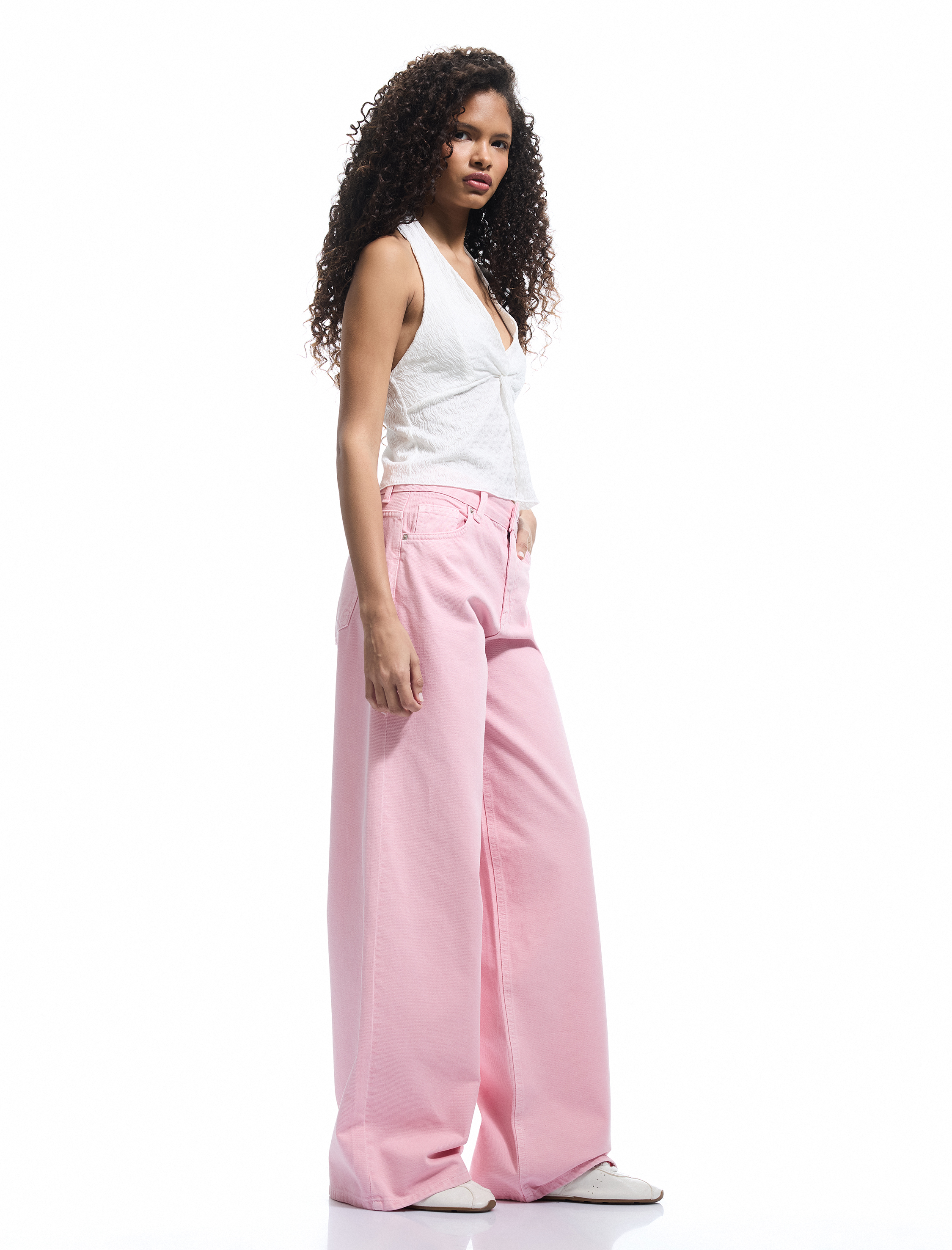   Bol Kalıp Geniş Paça Cepli Denim Pantolon - Loose Straight Fit Jean