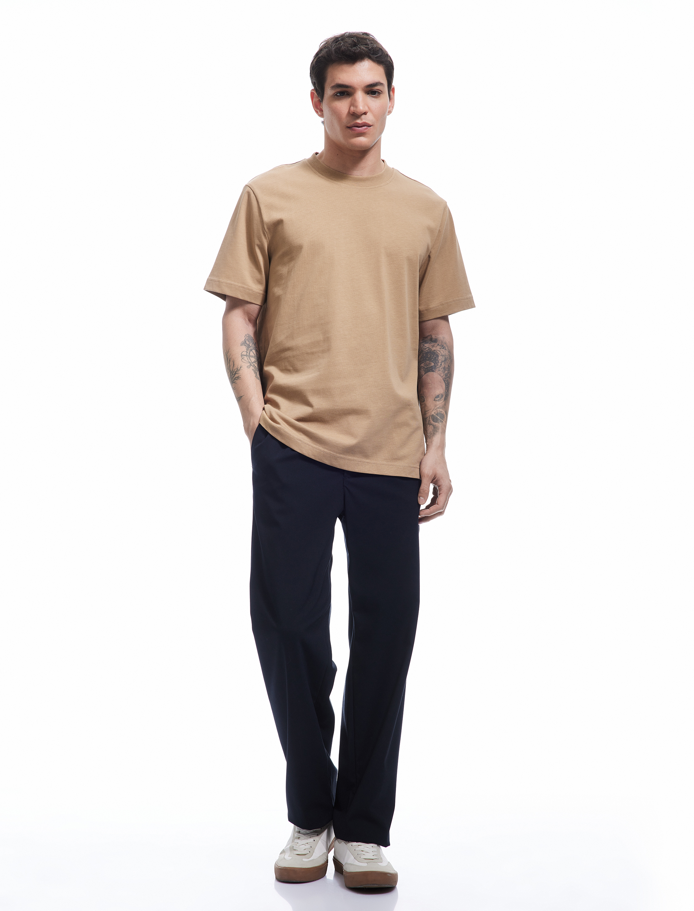   Basic Tişört Regular Fit Kısa Kollu Bisiklet Yaka Pamuklu